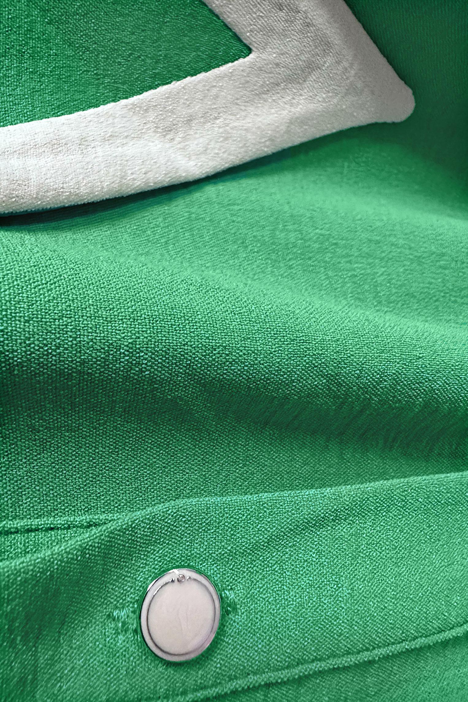 Tesettür giyim YEŞİL YAKA DETAYLI DÜĞMELİ KEMERLİ ELBİSE 43937