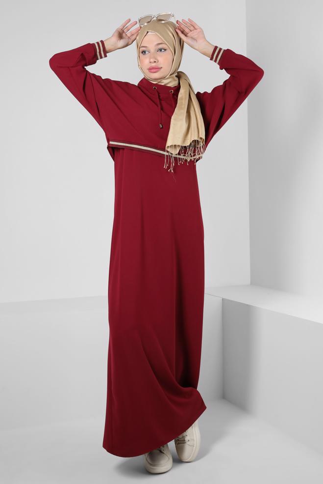 Hijab clothing CLARET RED DRESS SUIT 43938 - ALVİNA