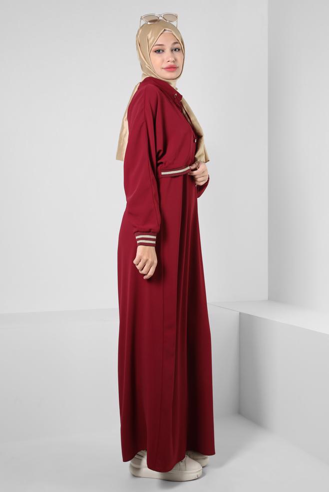 Hijab clothing CLARET RED DRESS SUIT 43938 - ALVİNA