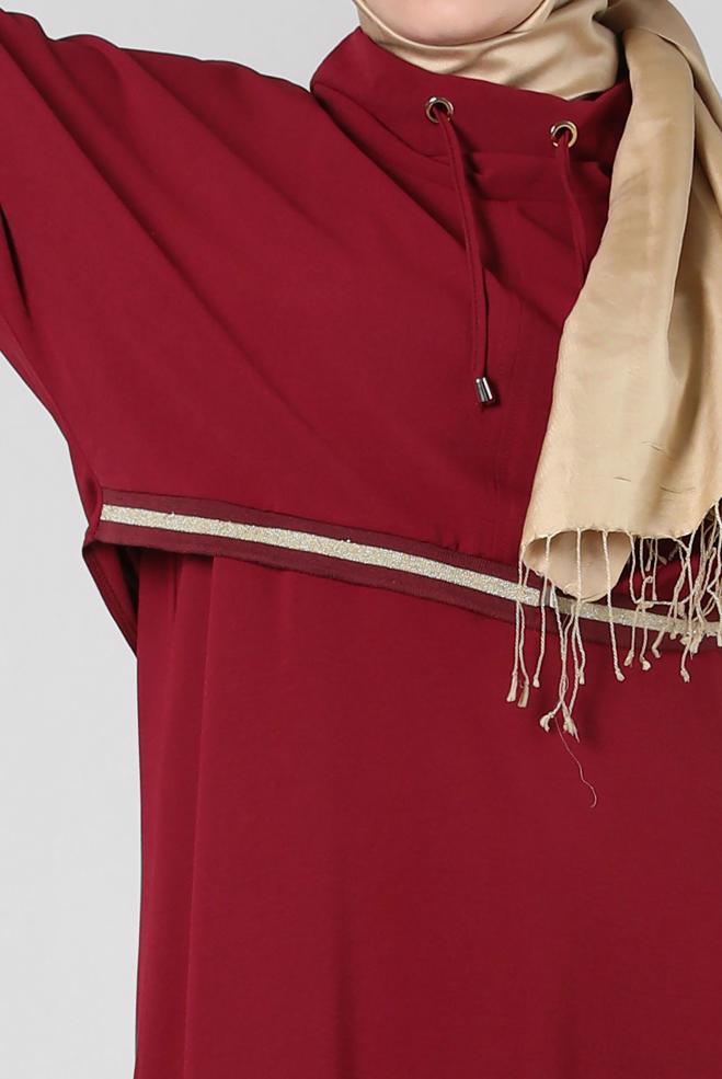 Hijab clothing CLARET RED DRESS SUIT 43938 - ALVİNA