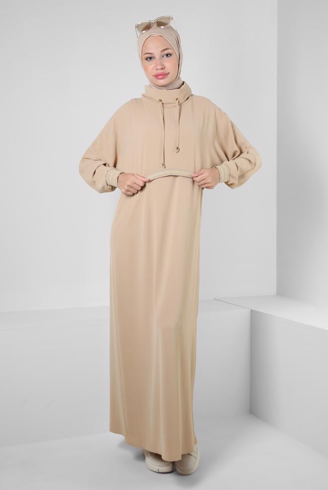 Hijab clothing BROWN DRESS SUIT 43938 - ALVİNA