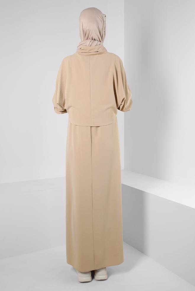Hijab clothing BROWN DRESS SUIT 43938 - ALVİNA