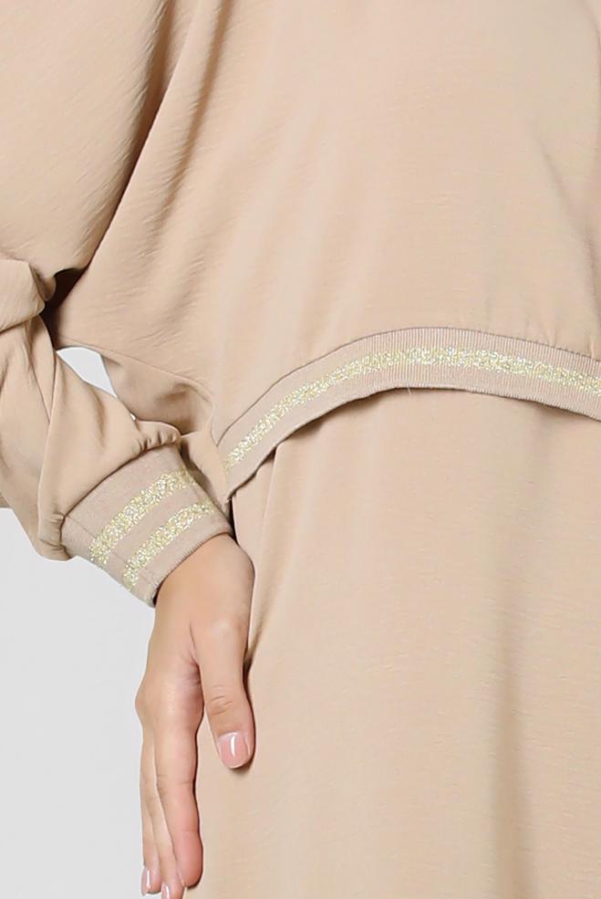 Hijab clothing BROWN DRESS SUIT 43938 - ALVİNA