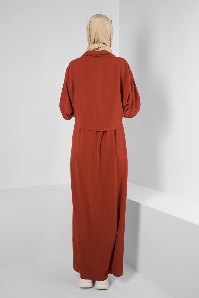 Hijab clothing ORANGE DRESS SUIT 43938 - ALVİNA