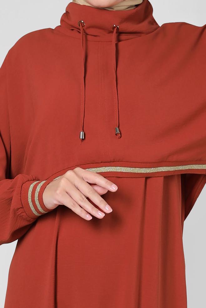 Hijab clothing ORANGE DRESS SUIT 43938 - ALVİNA