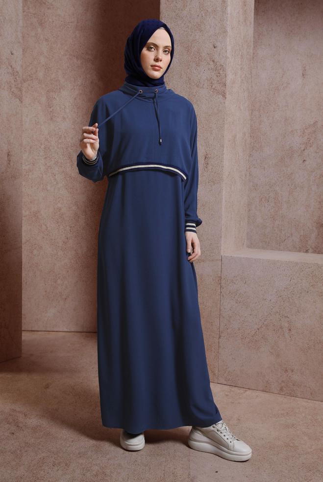 Hijab clothing NAVY BLUE DRESS SUIT 43938 - ALVİNA