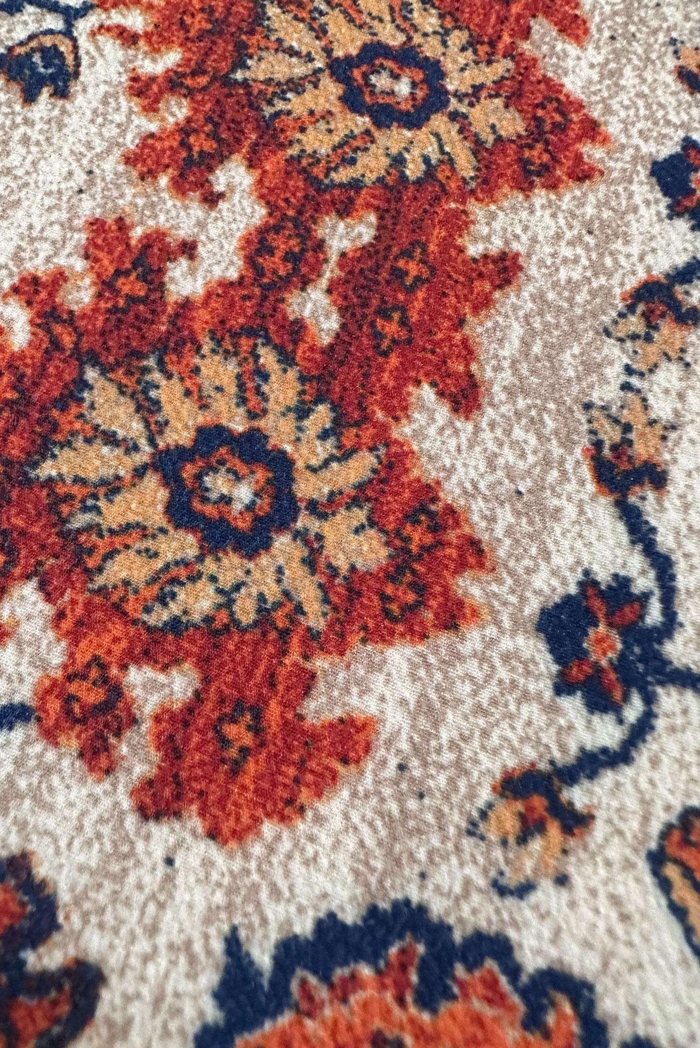 Tesettür giyim TURUNCU ETNİK DESENLİ KUŞAKLI ELBİSE 43947