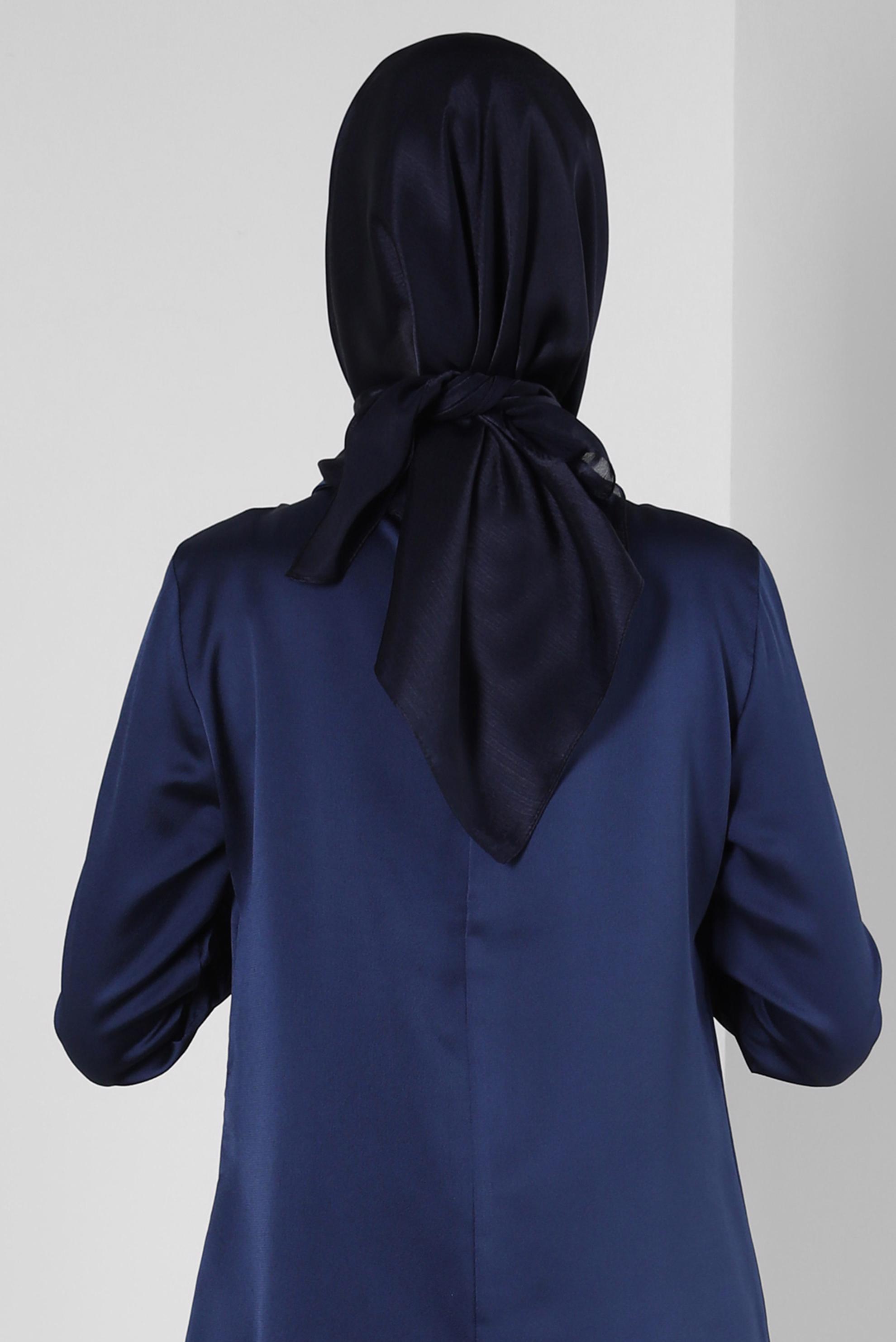 Tesettür giyim LACİVERT ALVİNA JANJANLI EŞARP 8255