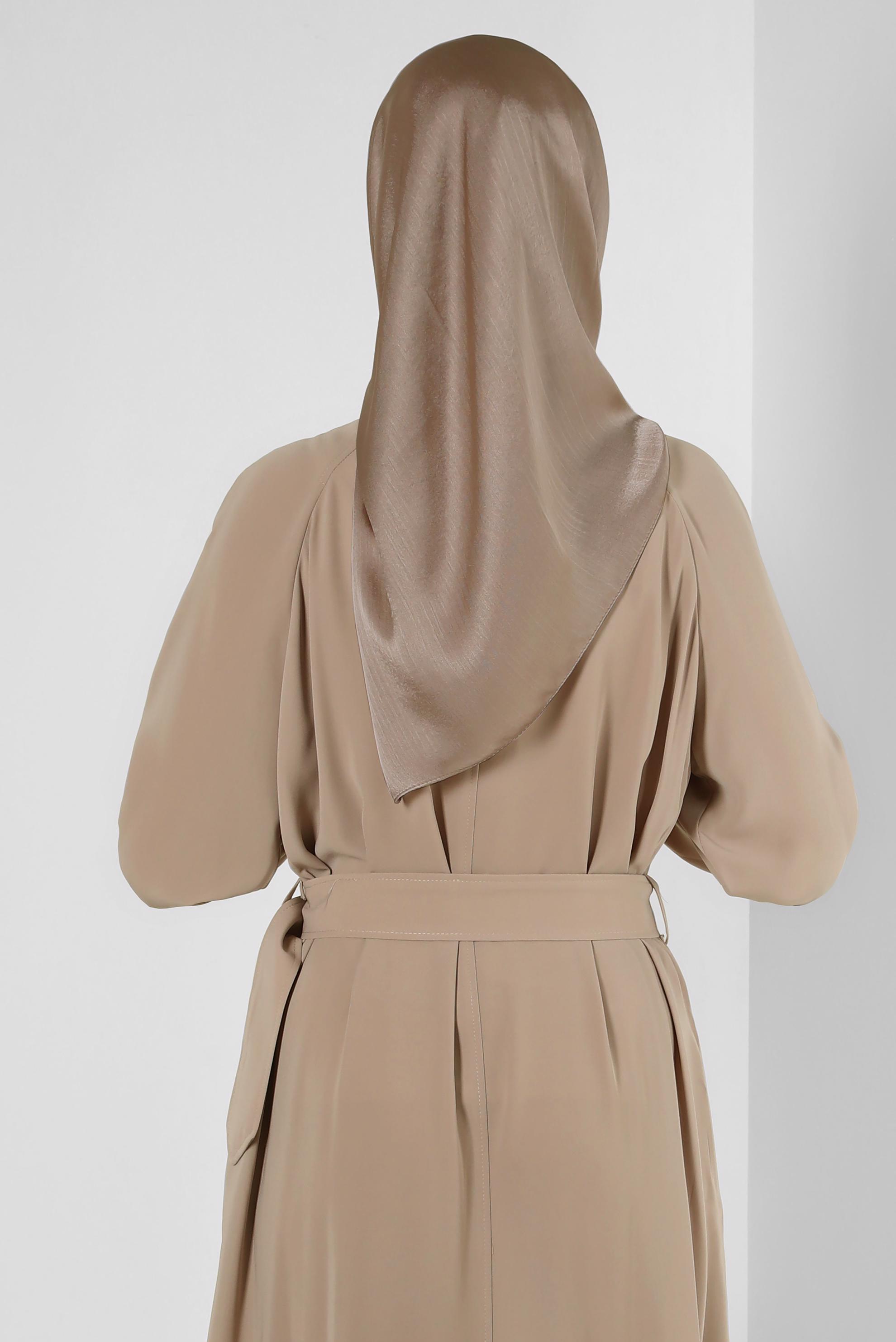 Tesettür giyim KAHVE ALVİNA JANJANLI EŞARP 8255