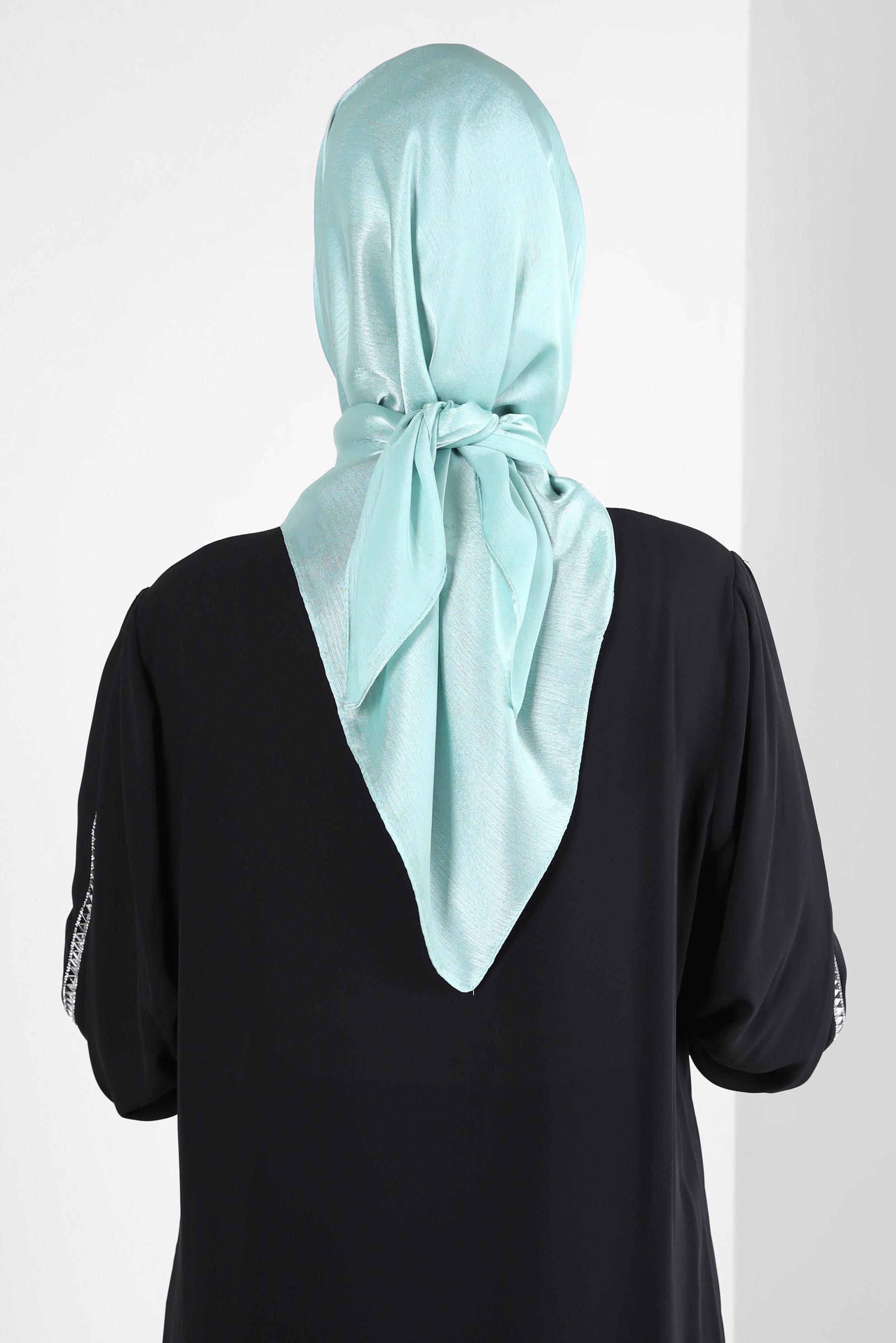 Tesettür giyim YEŞİL ALVİNA JANJANLI EŞARP 8255