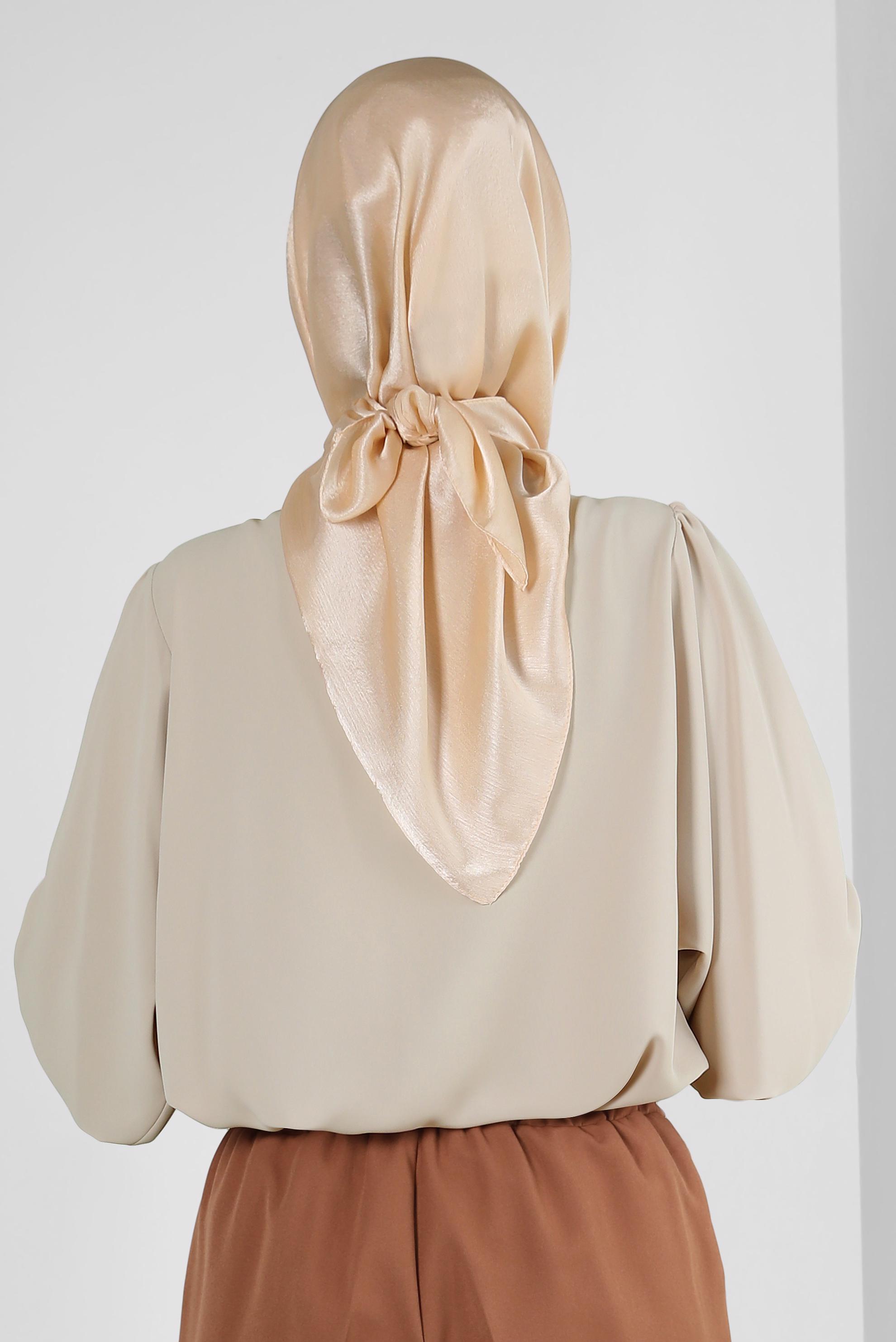 Tesettür giyim BEJ ALVİNA JANJANLI EŞARP 8255