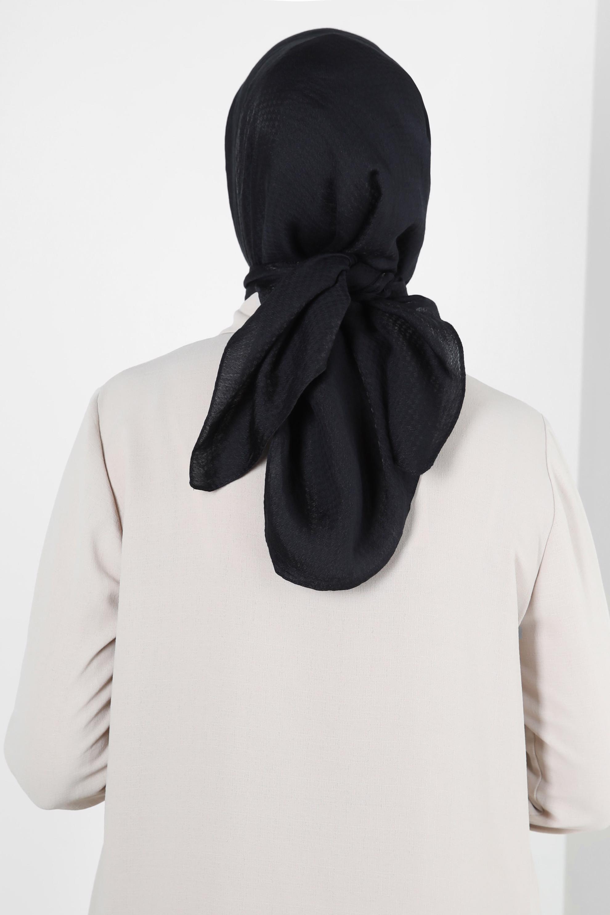 Tesettür giyim SİYAH ALVİNA KAZAYAĞI DESEN VİSKON EŞARP 8259 