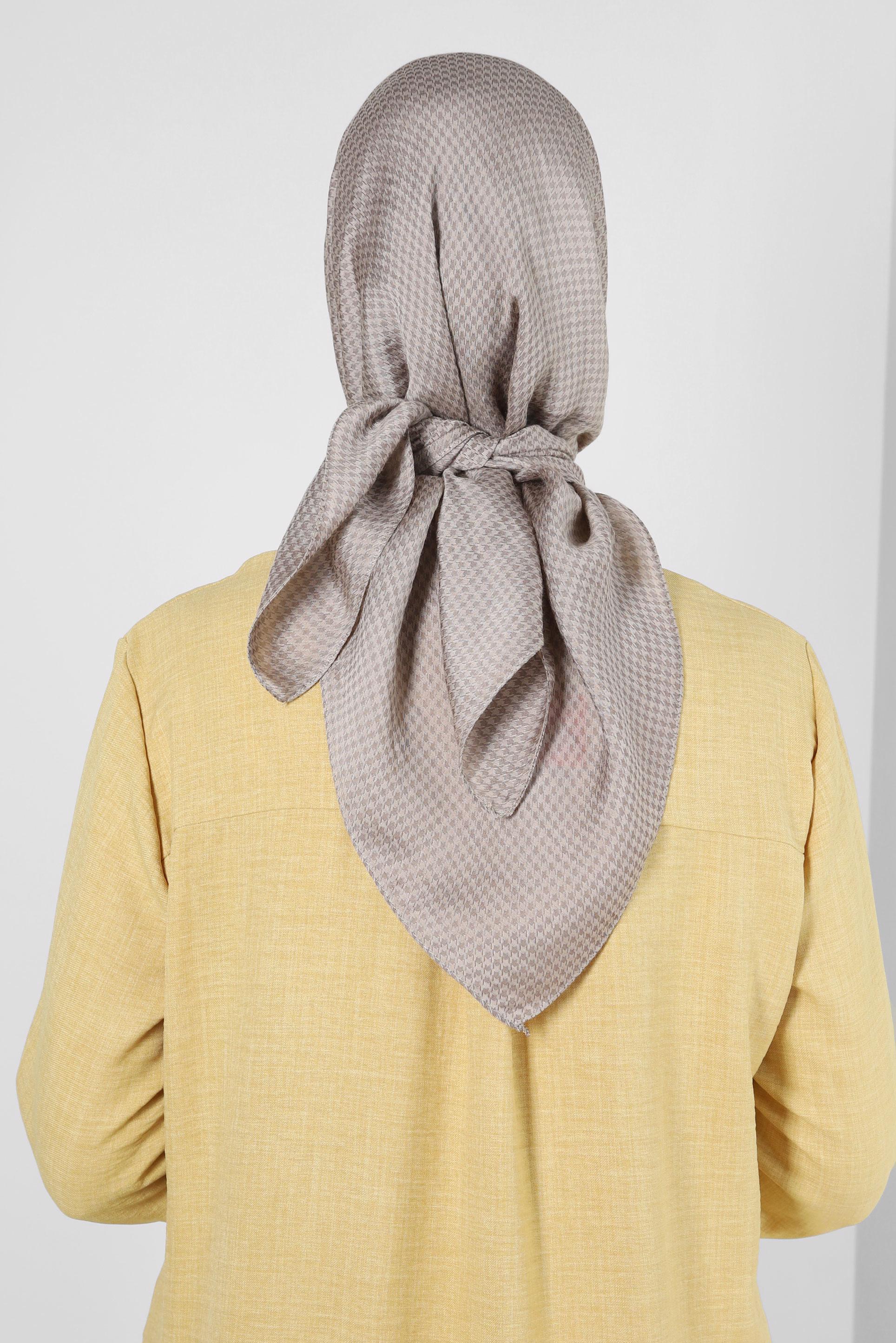 Tesettür giyim VİZON ALVİNA KAZAYAĞI DESEN VİSKON EŞARP 8259 