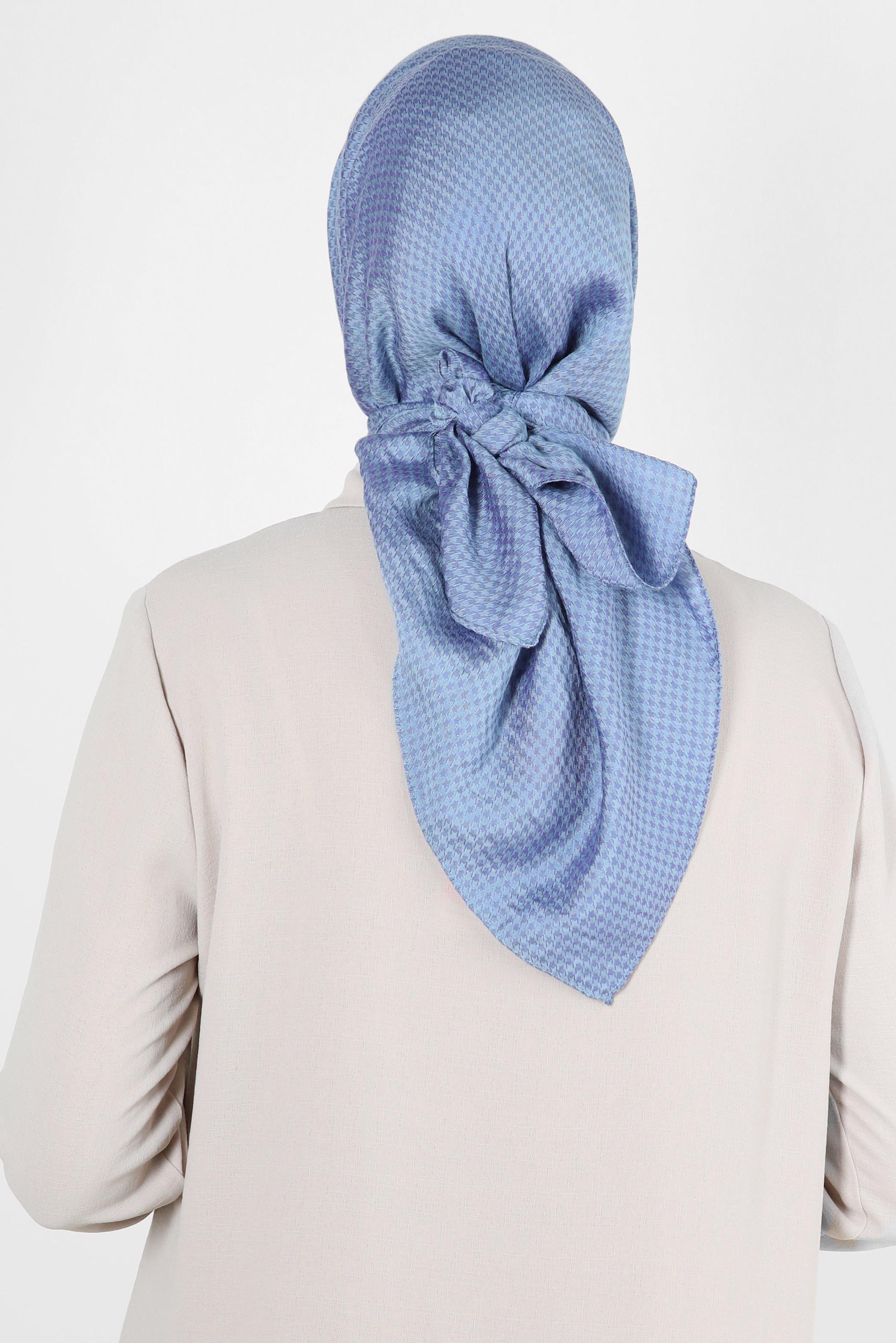 Tesettür giyim LACİVERT ALVİNA KAZAYAĞI DESEN VİSKON EŞARP 8259 