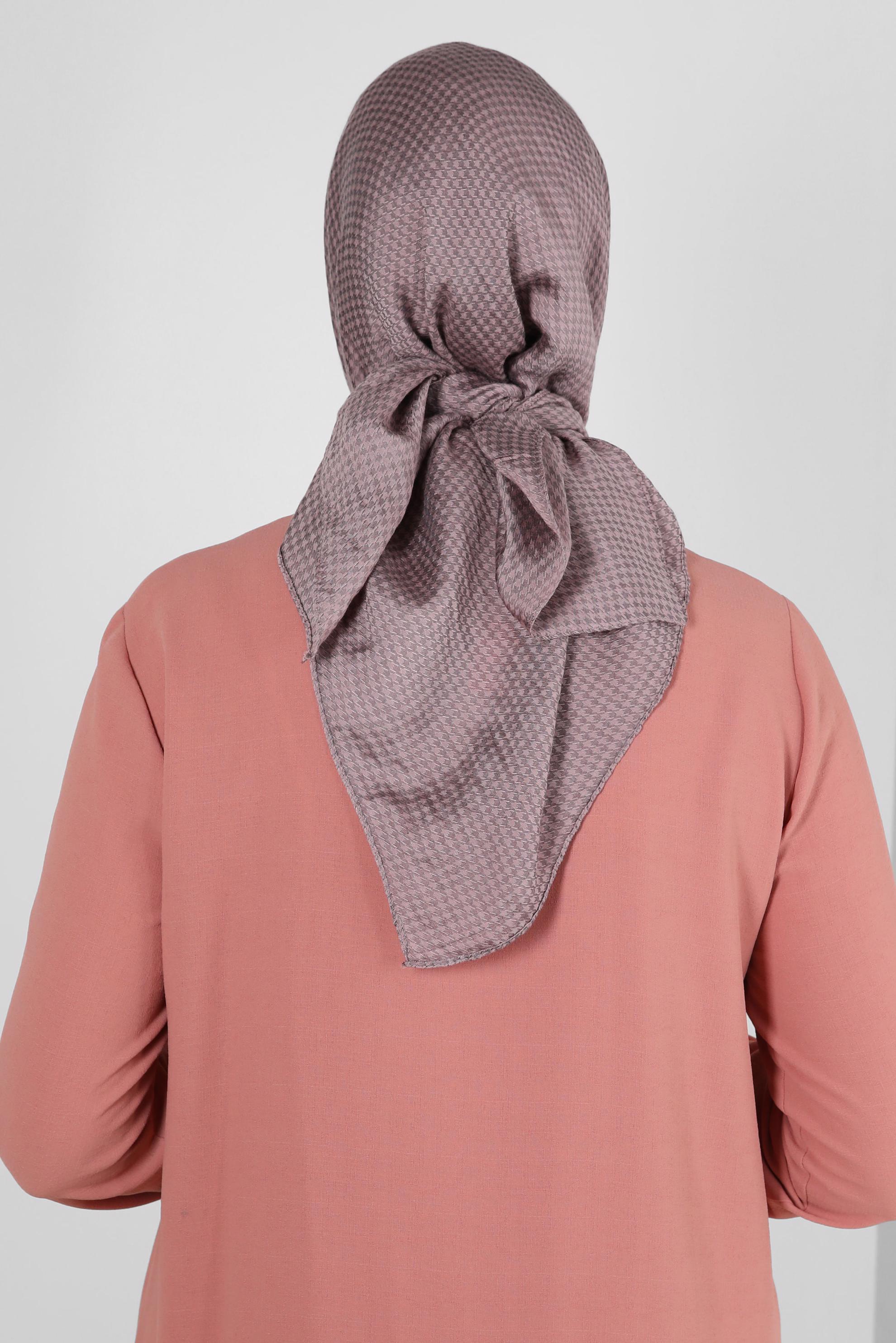Tesettür giyim PEMBE ALVİNA KAZAYAĞI DESEN VİSKON EŞARP 8259 