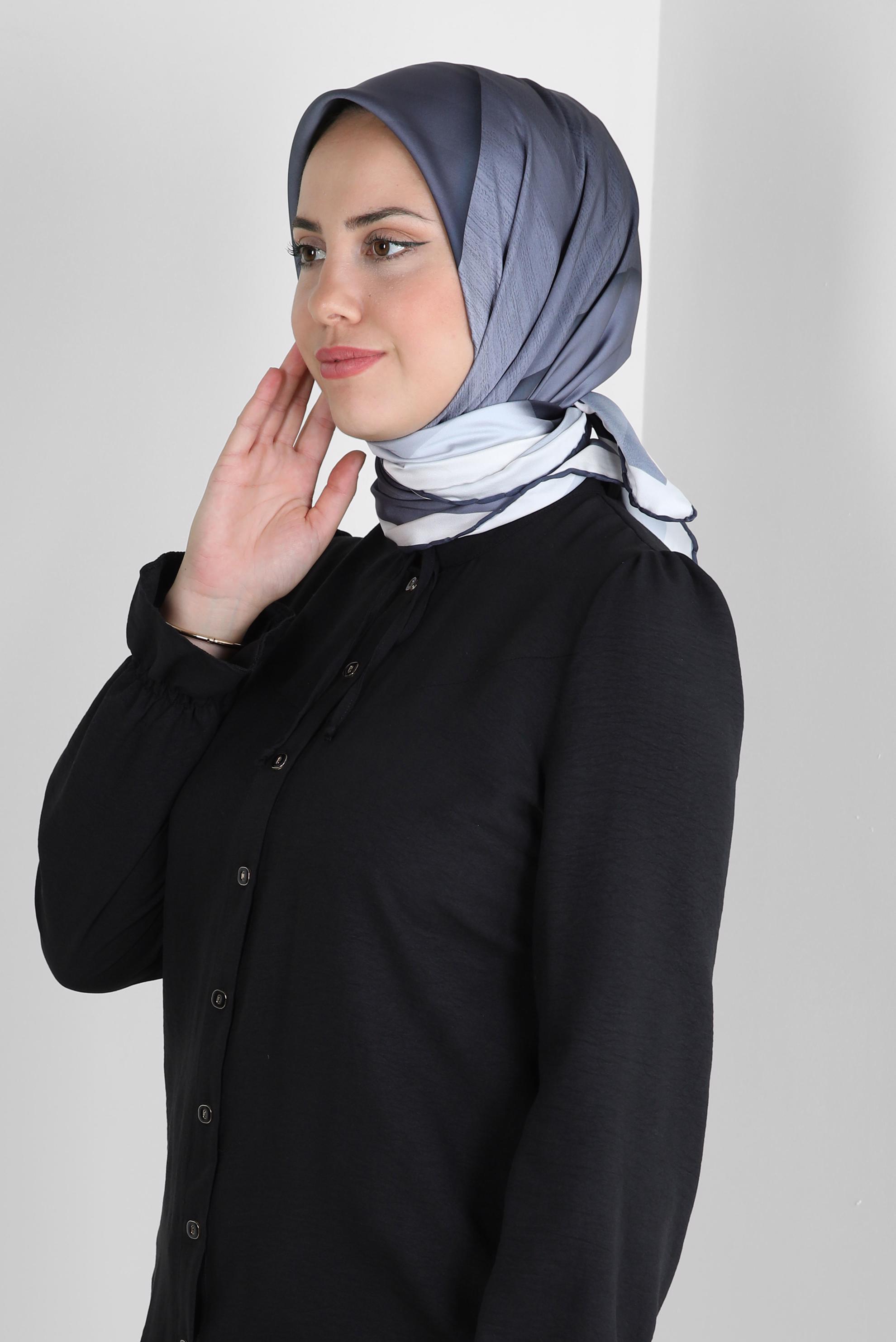 Tesettür giyim SİYAH ALVİNA DİJİTAL EŞARP 8260