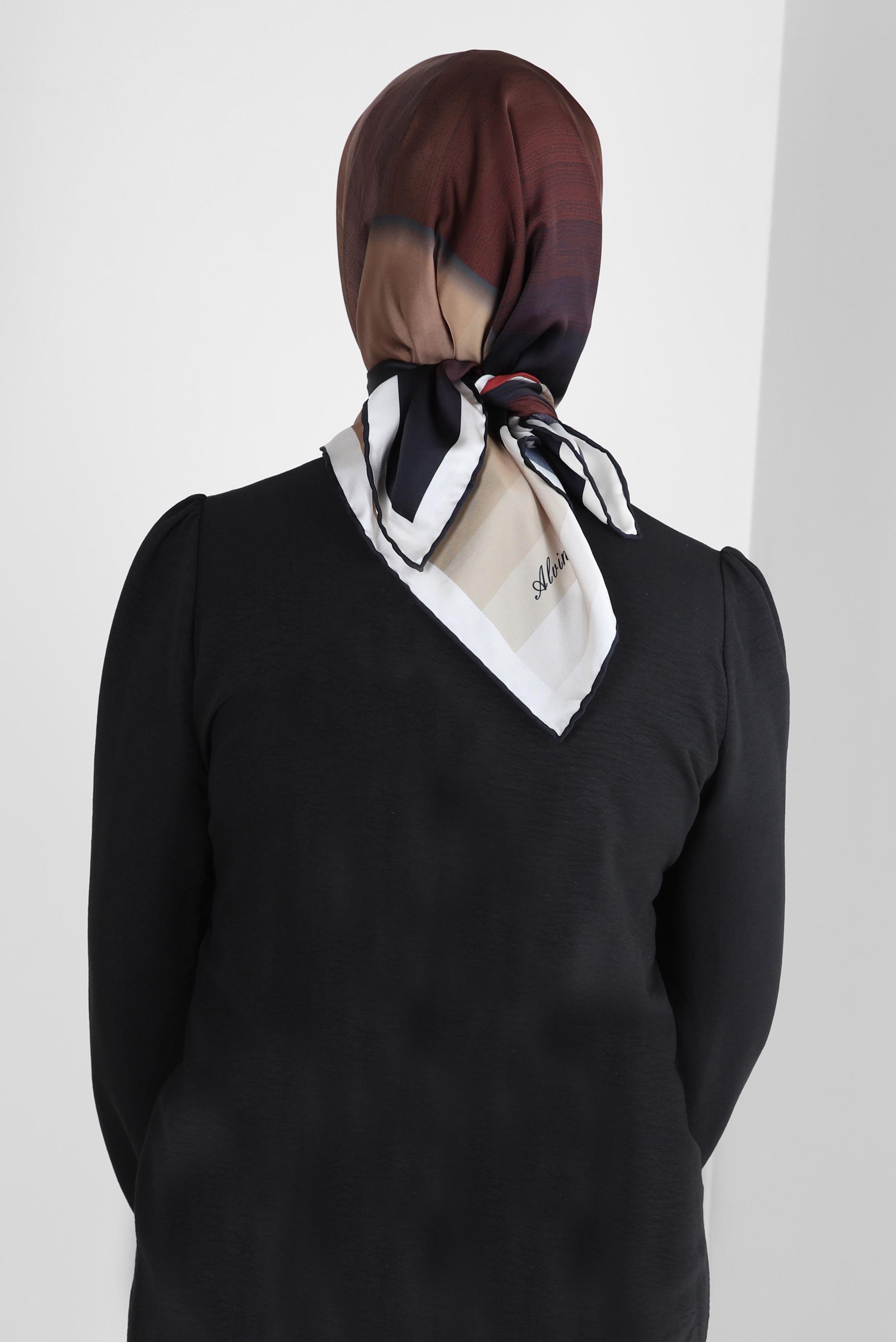 Tesettür giyim BEJ ALVİNA DİJİTAL EŞARP 8260