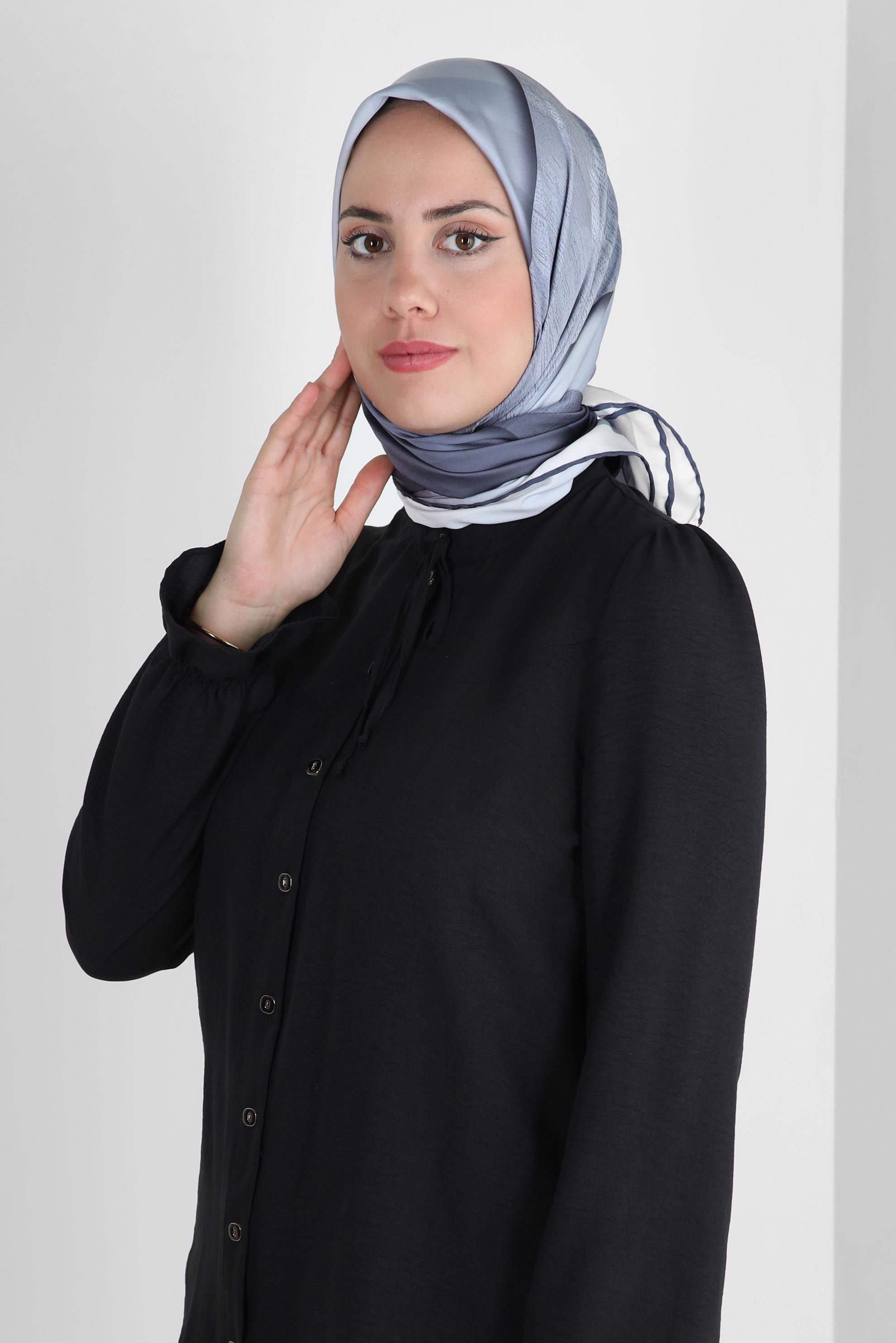 Tesettür giyim GÜMÜŞ ALVİNA DİJİTAL EŞARP 8260
