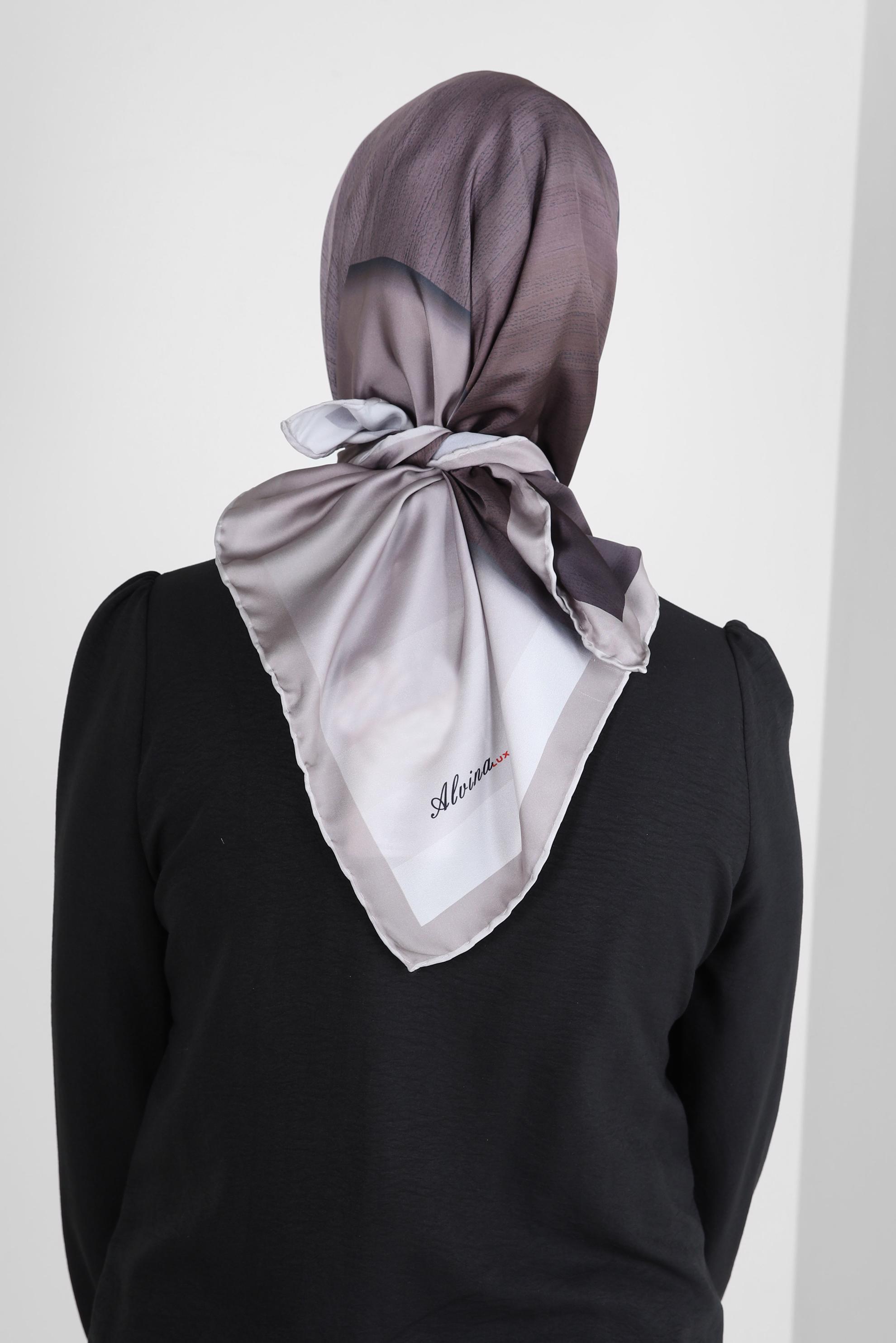 Tesettür giyim VİZON ALVİNA DİJİTAL EŞARP 8260