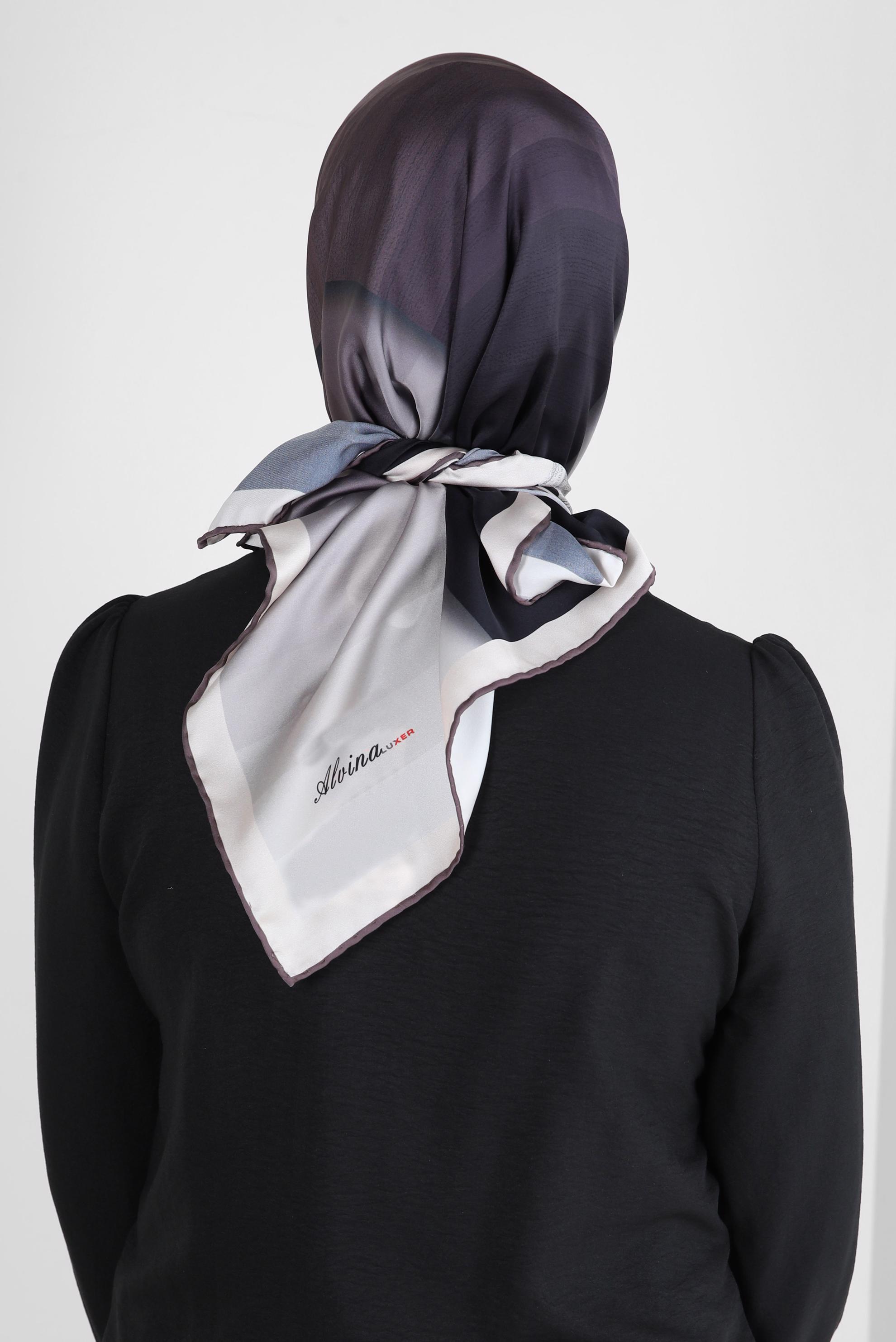 Tesettür giyim VİZON ALVİNA DİJİTAL EŞARP 8260