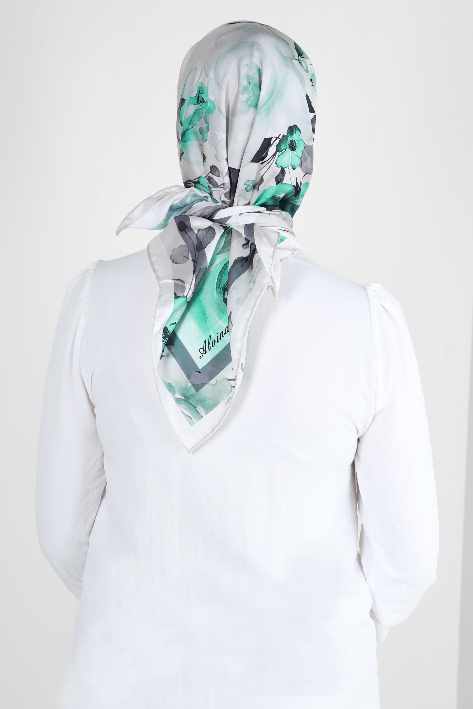 Tesettür giyim MAVİ ALVİNA DESENLİ DİJİTAL EŞARP 8261