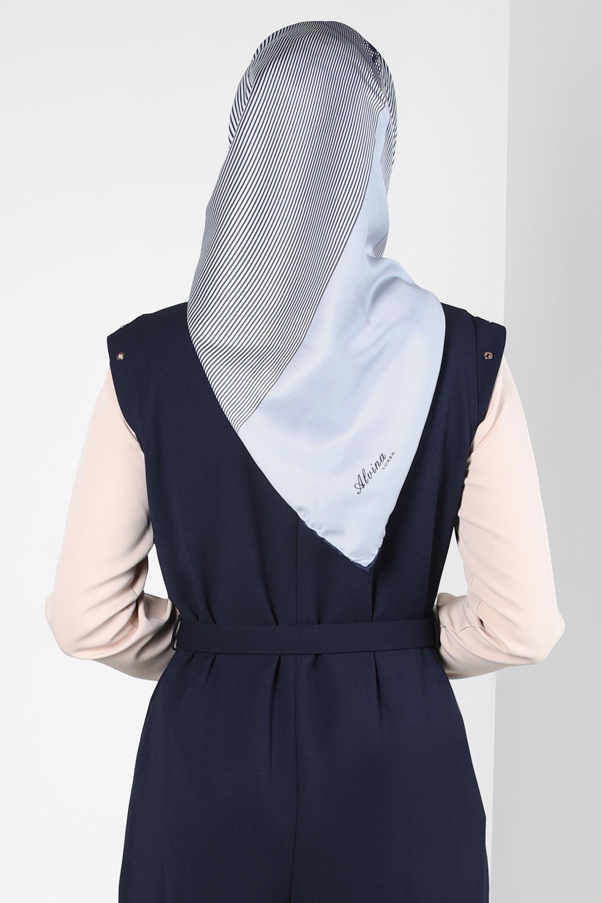 Tesettür giyim LACİVERT ALVİNA DİJİTAL EŞARP 8262