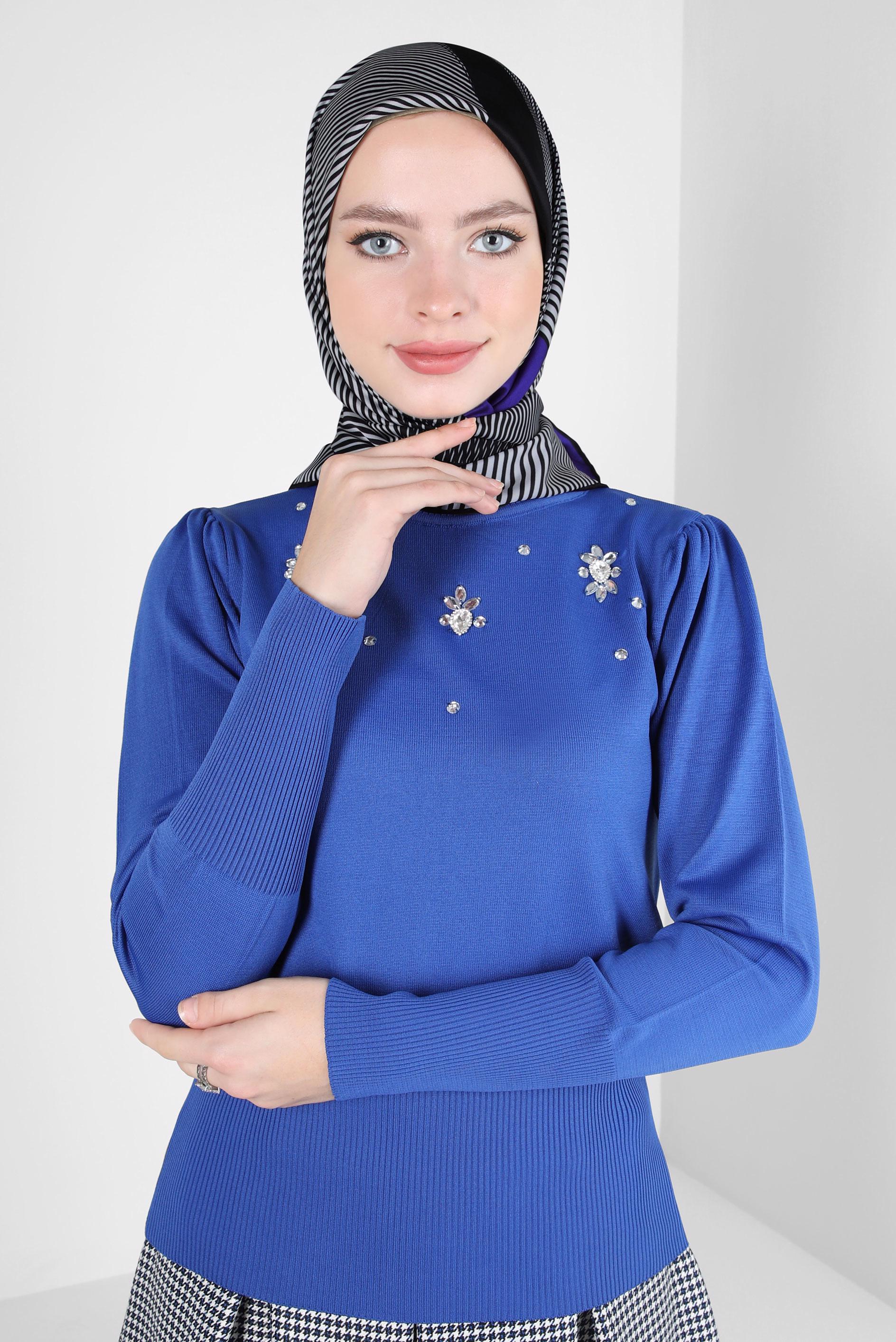 Tesettür giyim SİYAH ALVİNA DİJİTAL EŞARP 8262