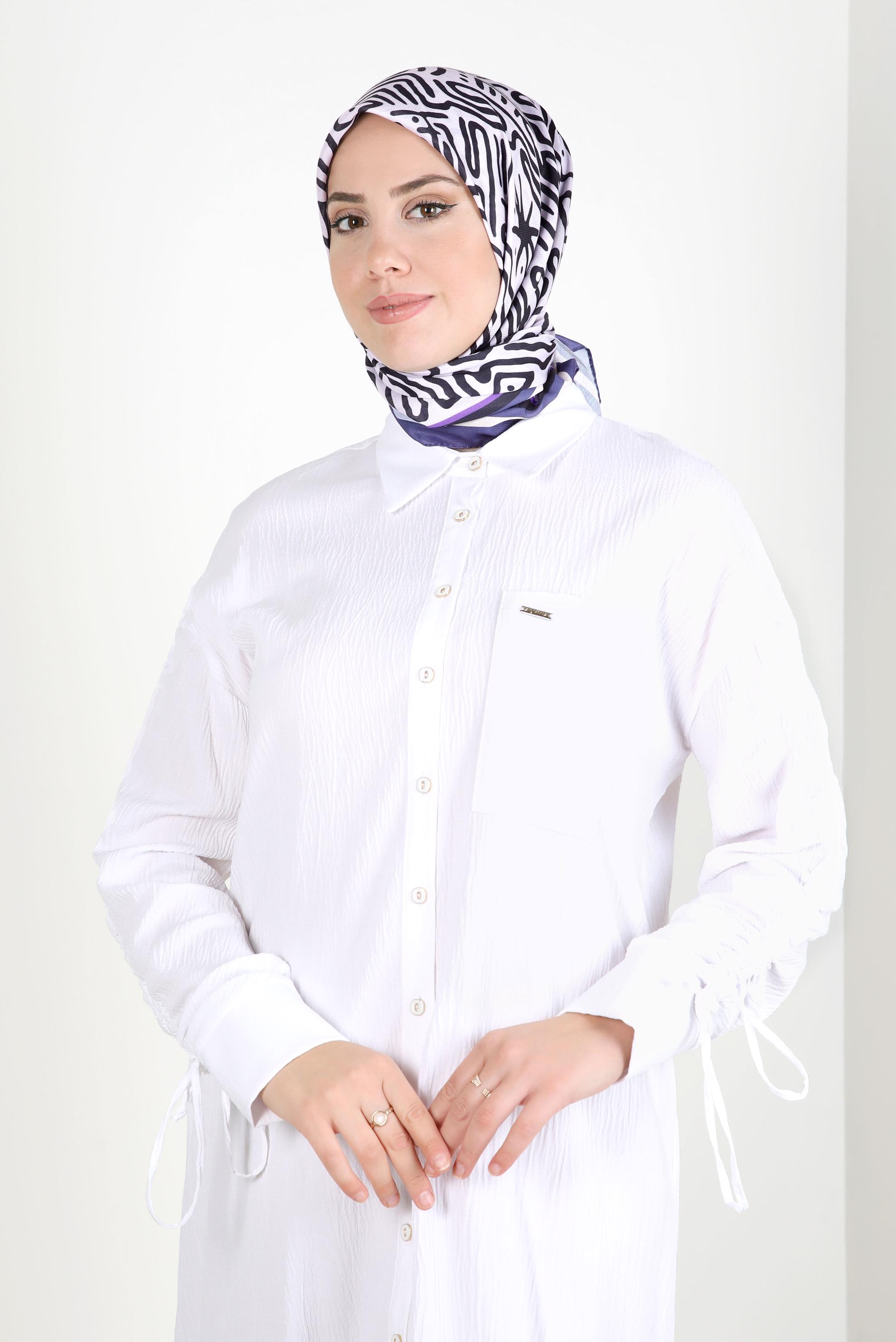 Tesettür giyim MOR ALVİNA DESENLİ EŞARP 8263