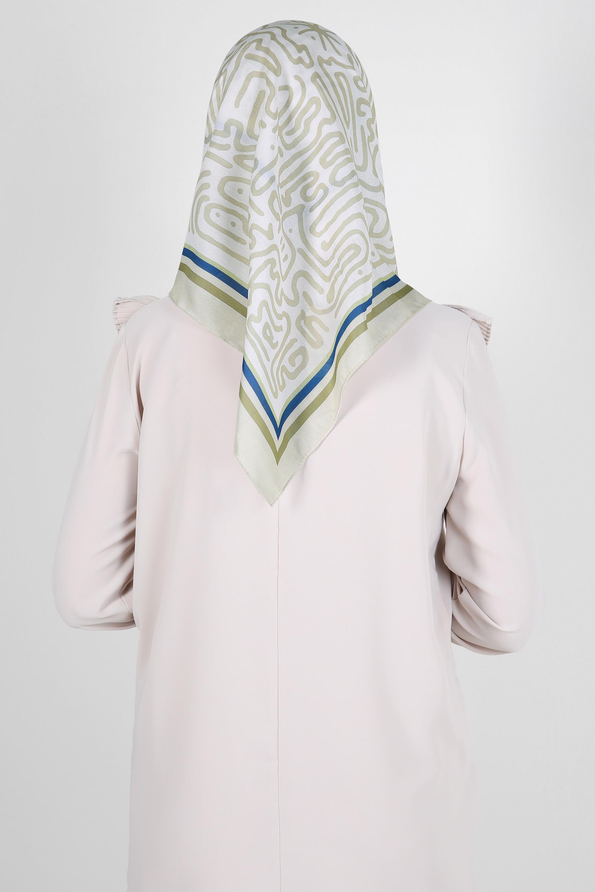 Tesettür giyim BEJ ALVİNA DESENLİ EŞARP 8263