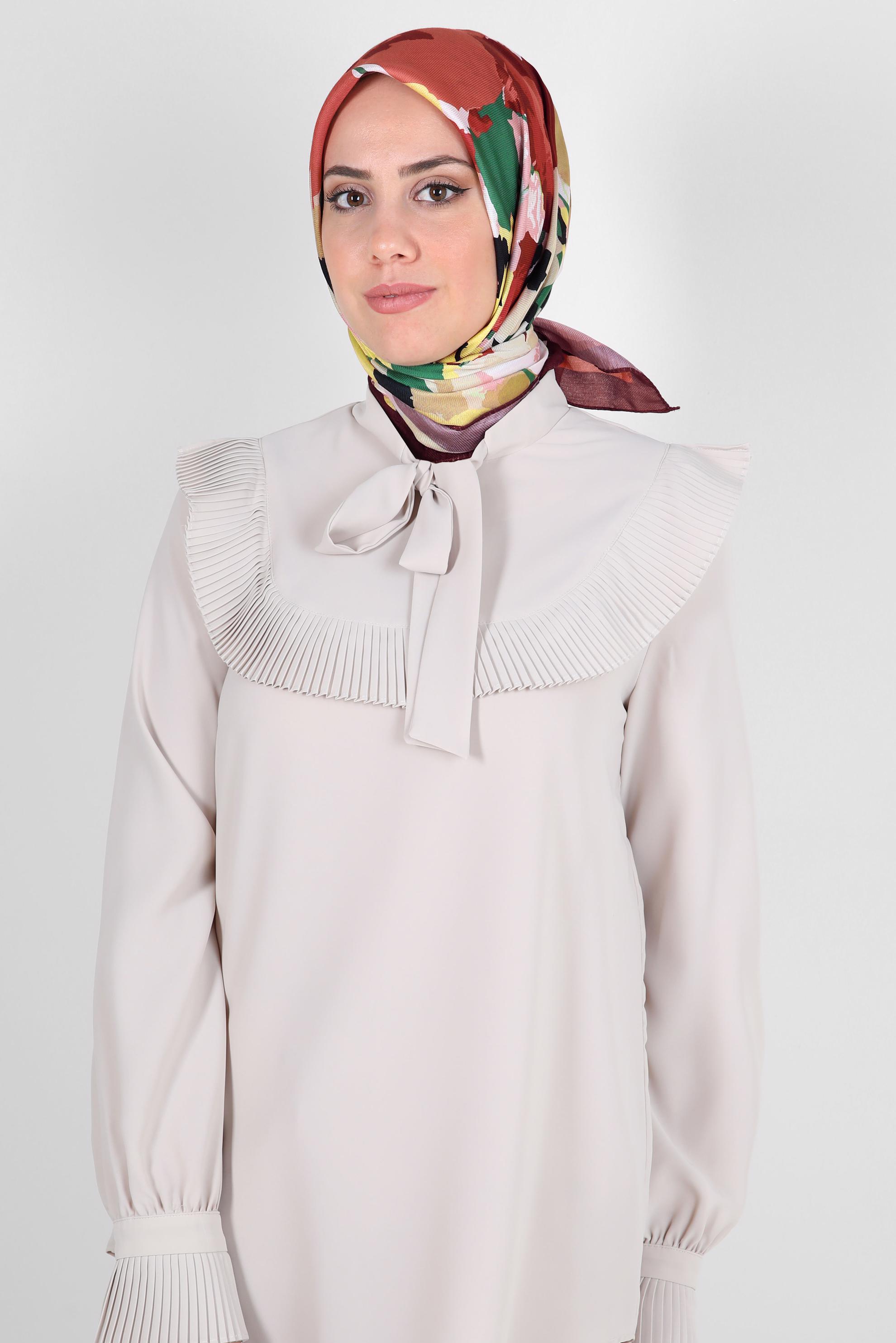 Tesettür giyim BORDO ALVİNA DESENLİ EŞARP 8264