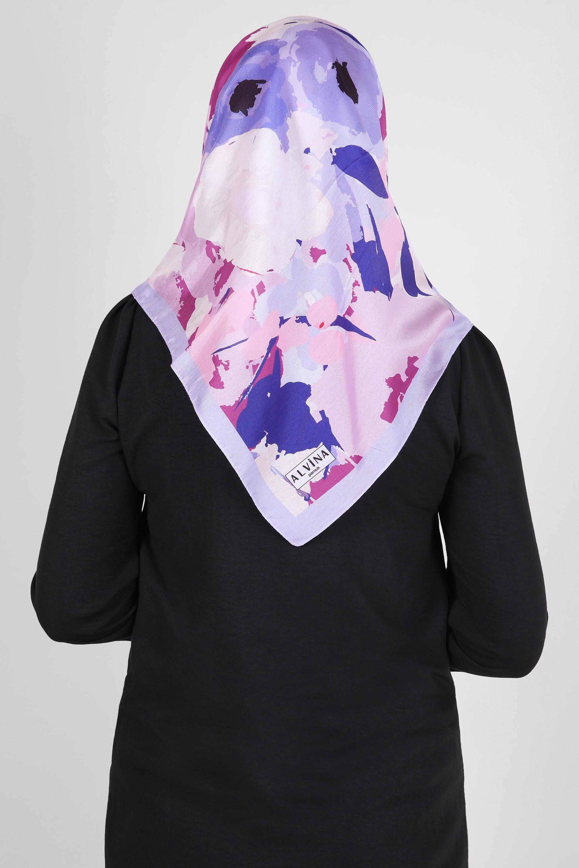 Tesettür giyim MOR ALVİNA DESENLİ EŞARP 8264