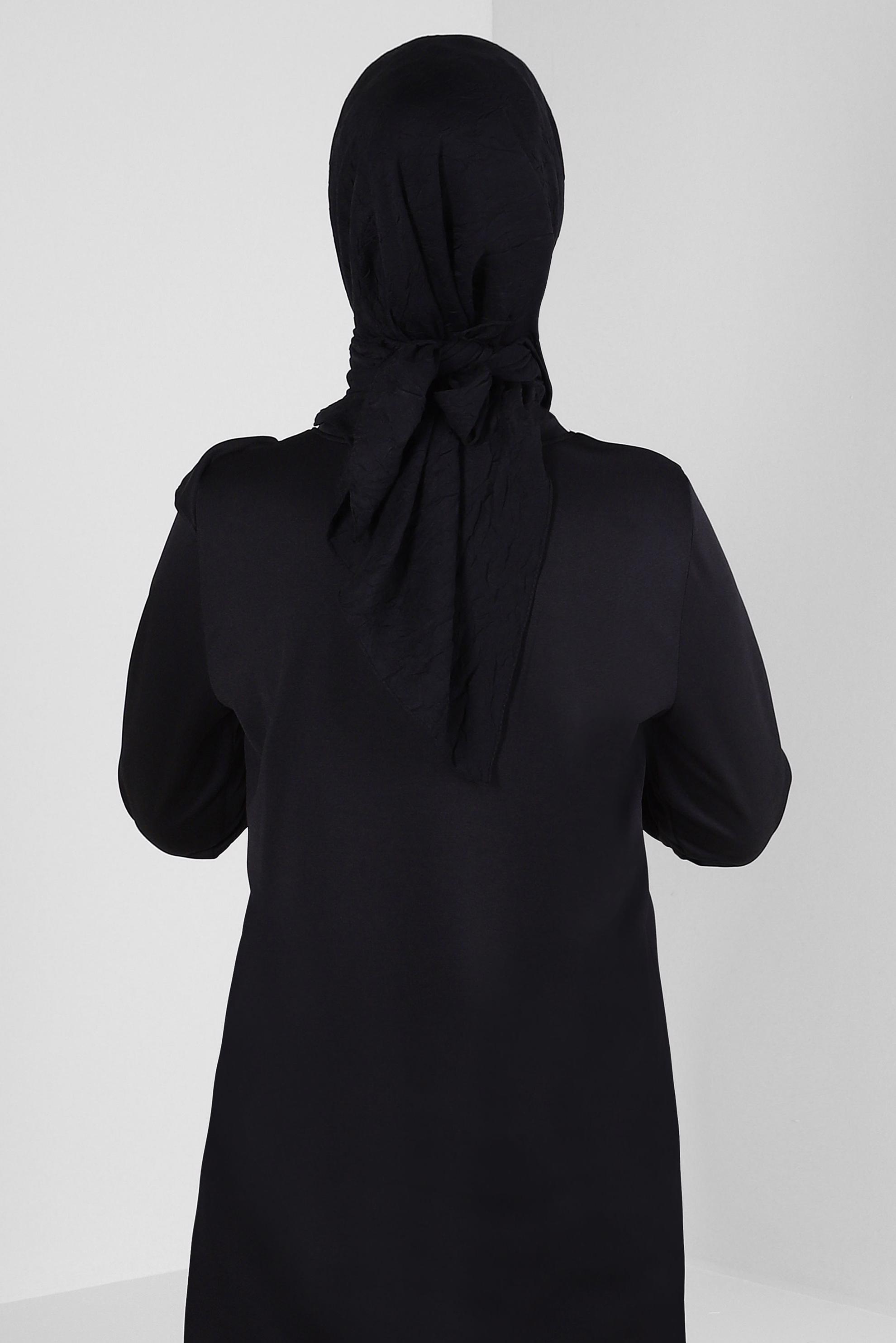 Tesettür giyim SİYAH ALVİNA KRAŞ EŞARP 8233