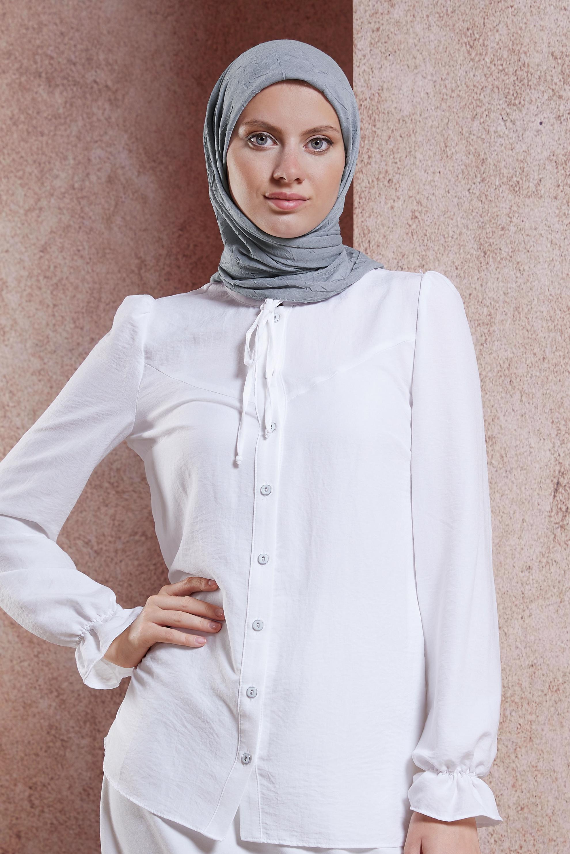 Tesettür giyim GRİ ALVİNA KRAŞ EŞARP 8233