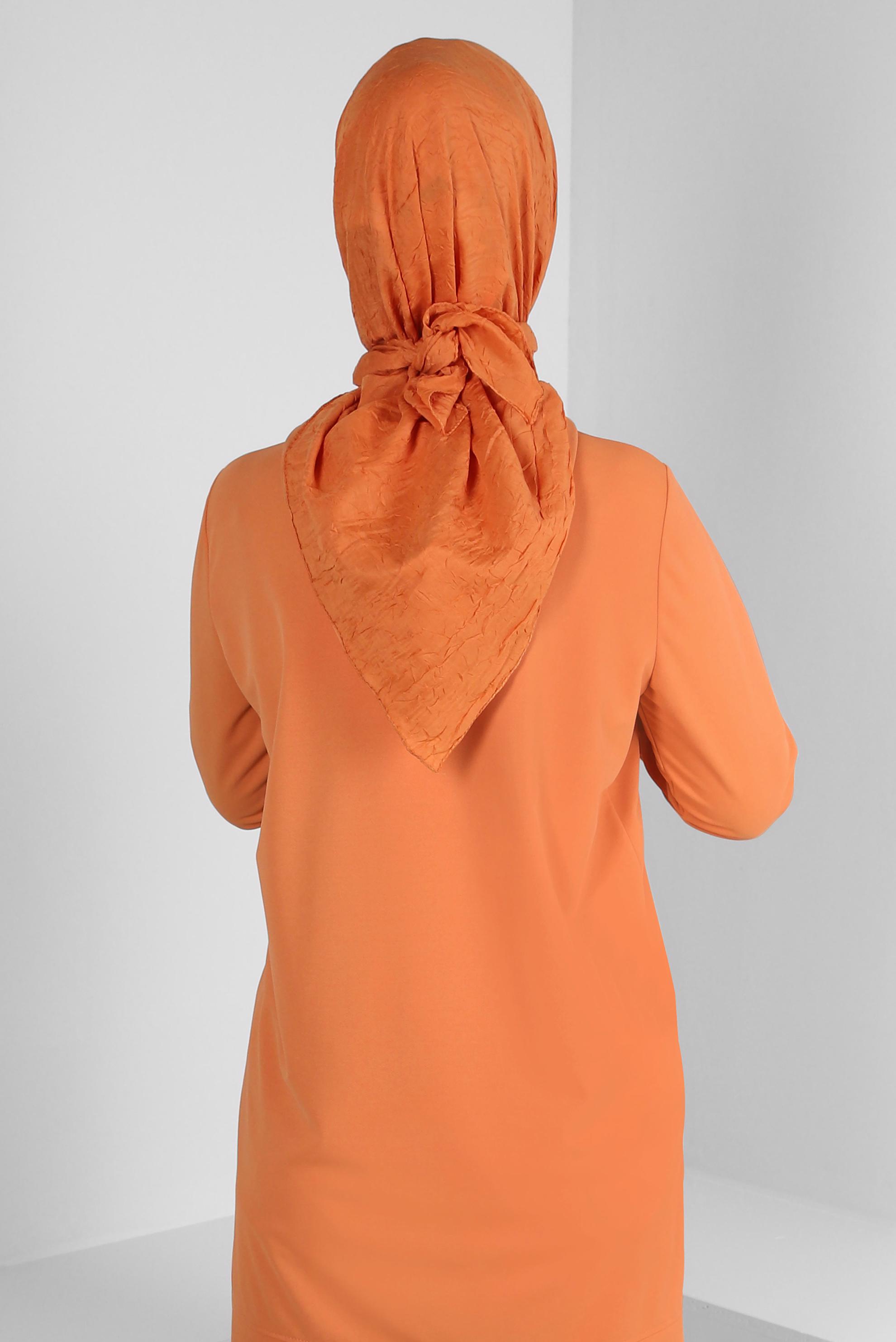 Tesettür giyim TURUNCU ALVİNA KRAŞ EŞARP 8233