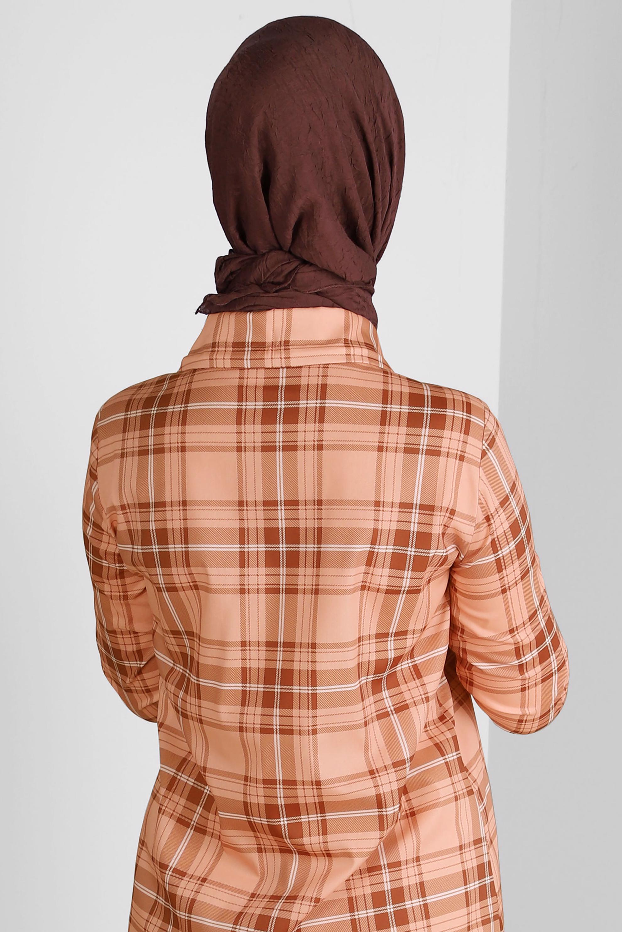 Tesettür giyim KAHVE ALVİNA KRAŞ EŞARP 8233