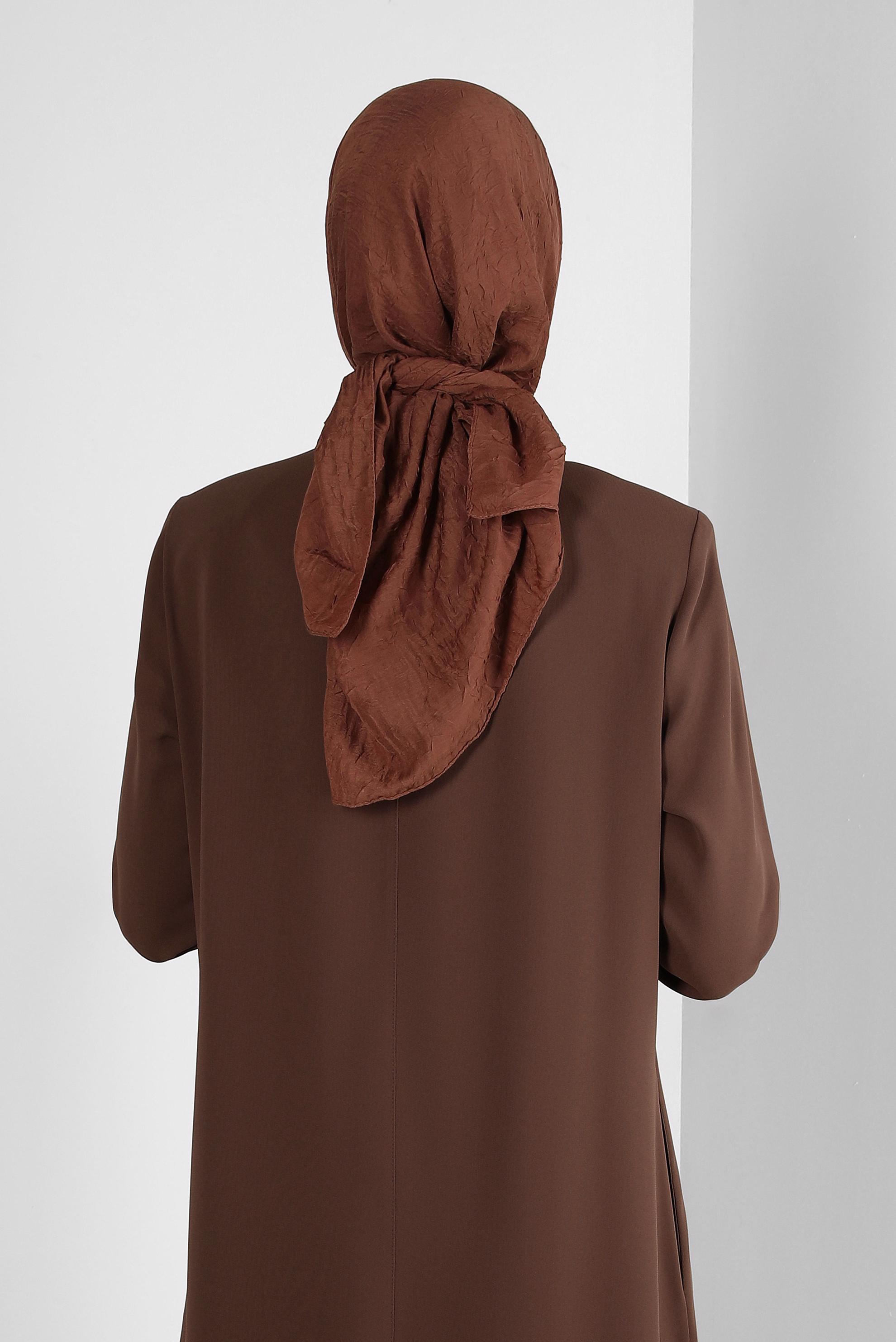 Tesettür giyim KAHVE ALVİNA KRAŞ EŞARP 8233