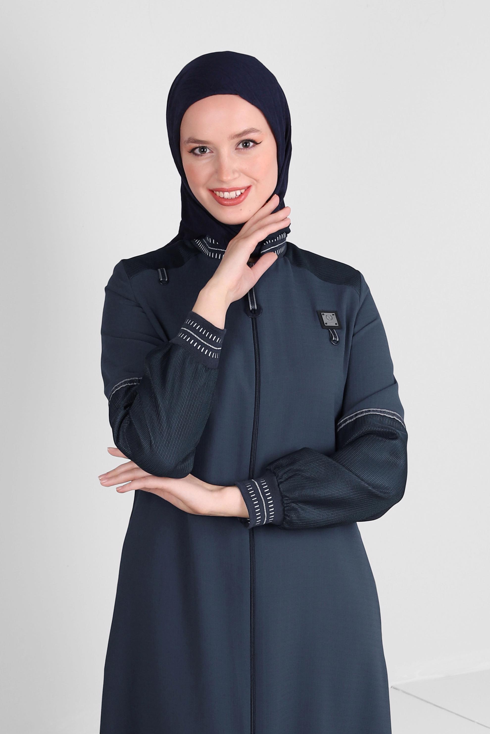 Tesettür giyim LACİVERT ALVİNA KRAŞ EŞARP 8233