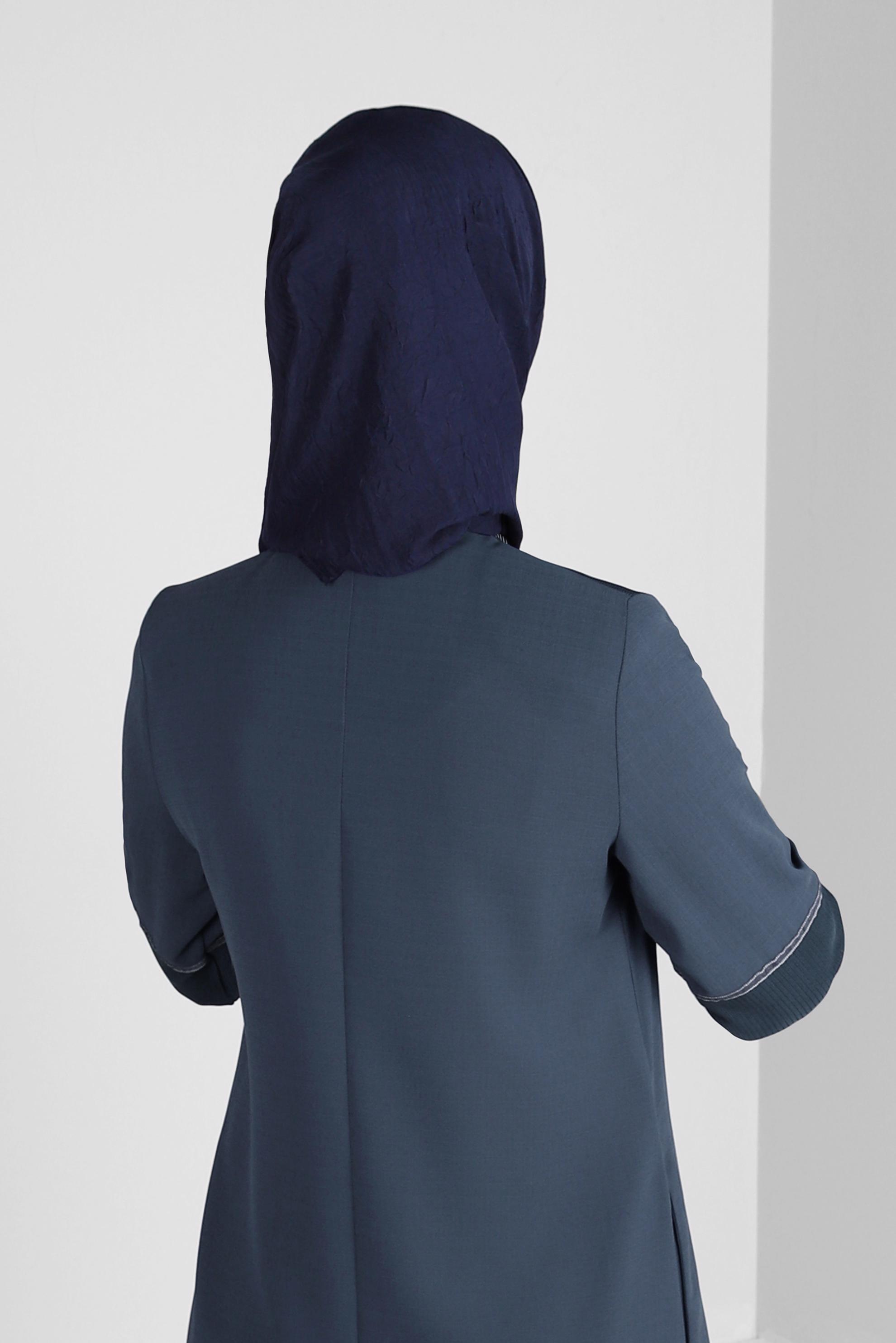 Tesettür giyim LACİVERT ALVİNA KRAŞ EŞARP 8233