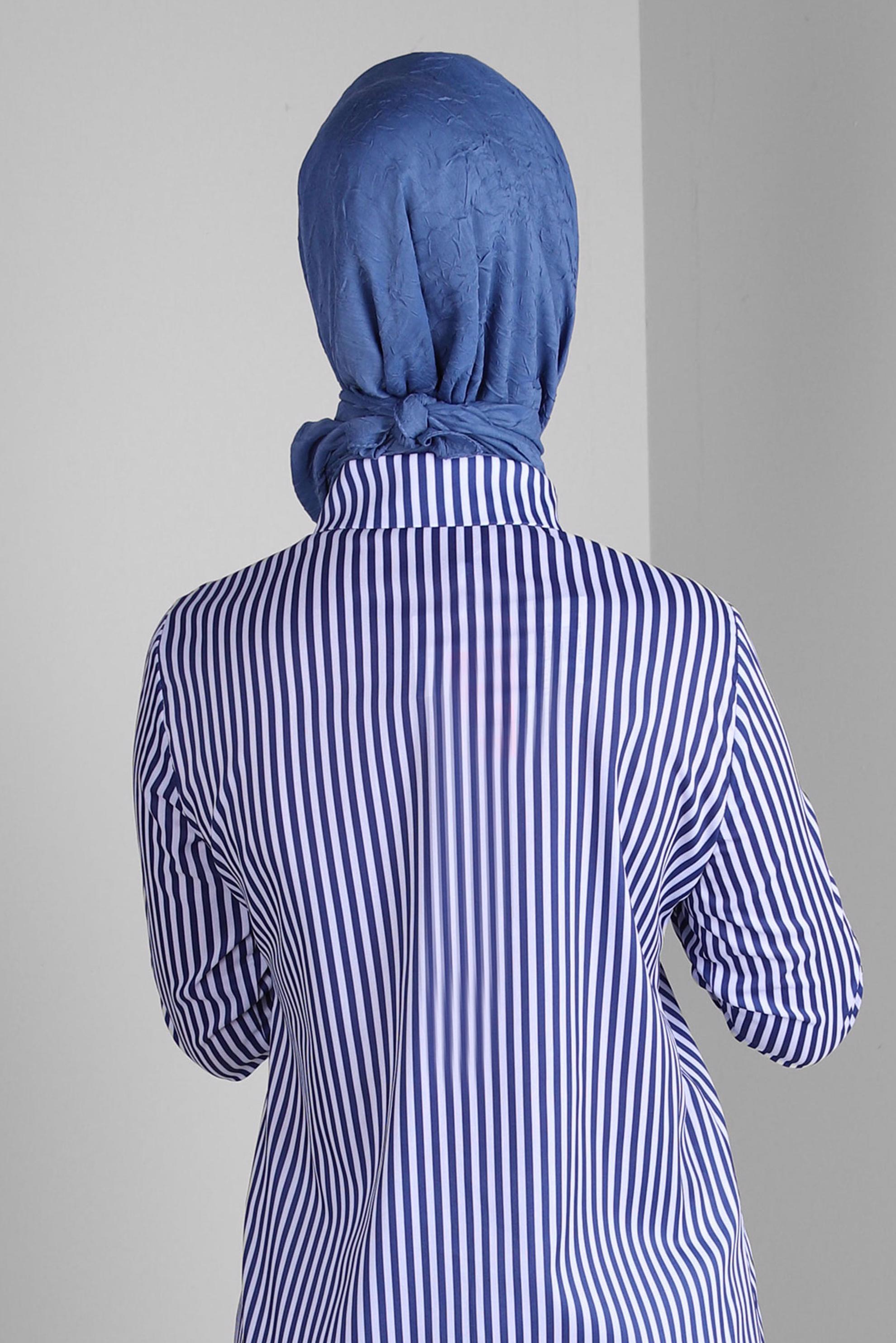 Tesettür giyim LACİVERT ALVİNA KRAŞ EŞARP 8233