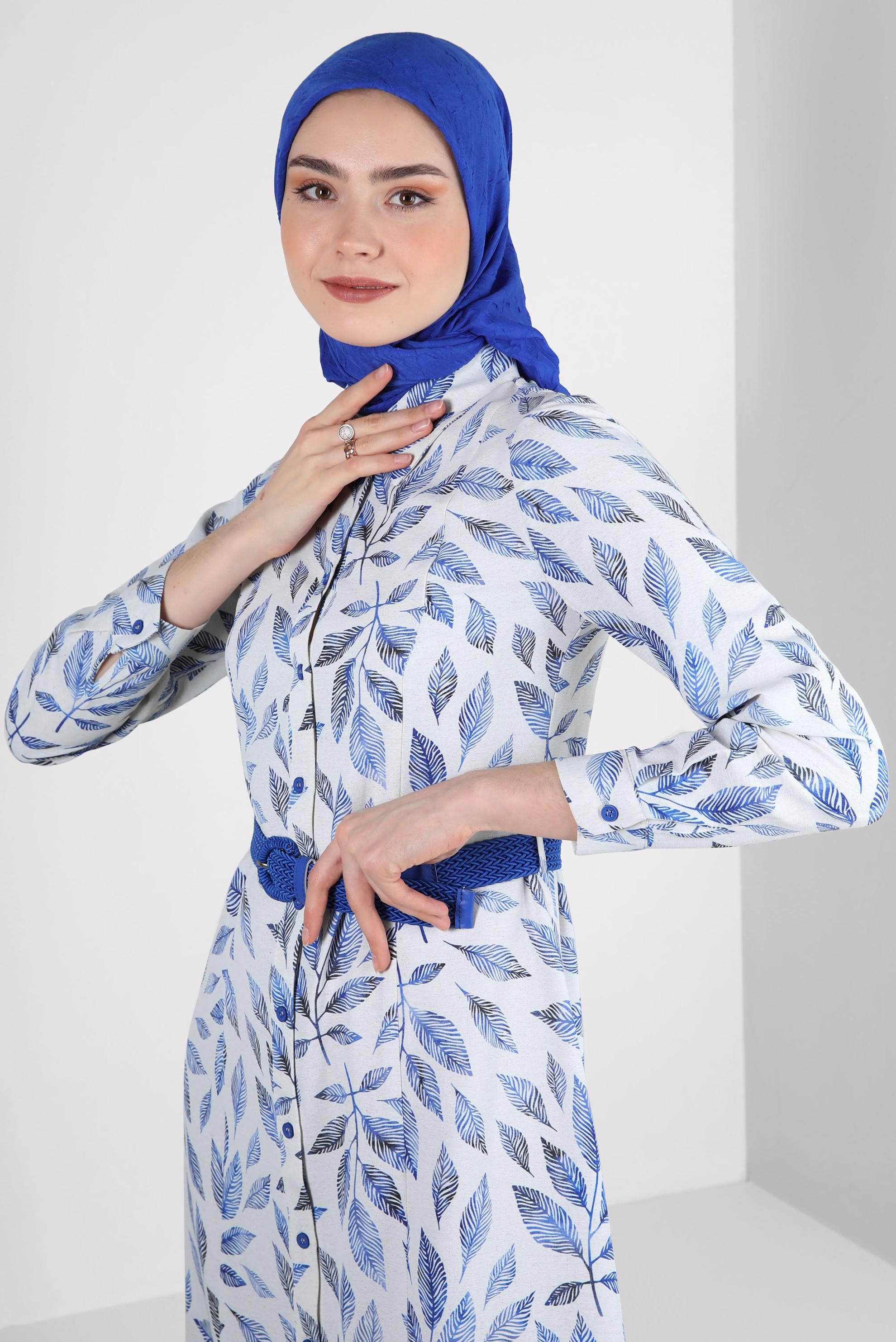 Tesettür giyim LACİVERT ALVİNA KRAŞ EŞARP 8233