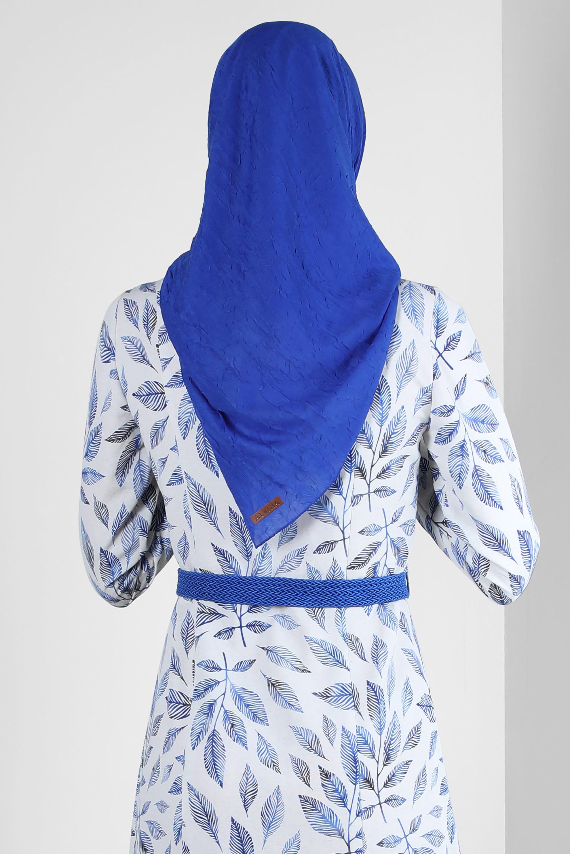 Tesettür giyim LACİVERT ALVİNA KRAŞ EŞARP 8233