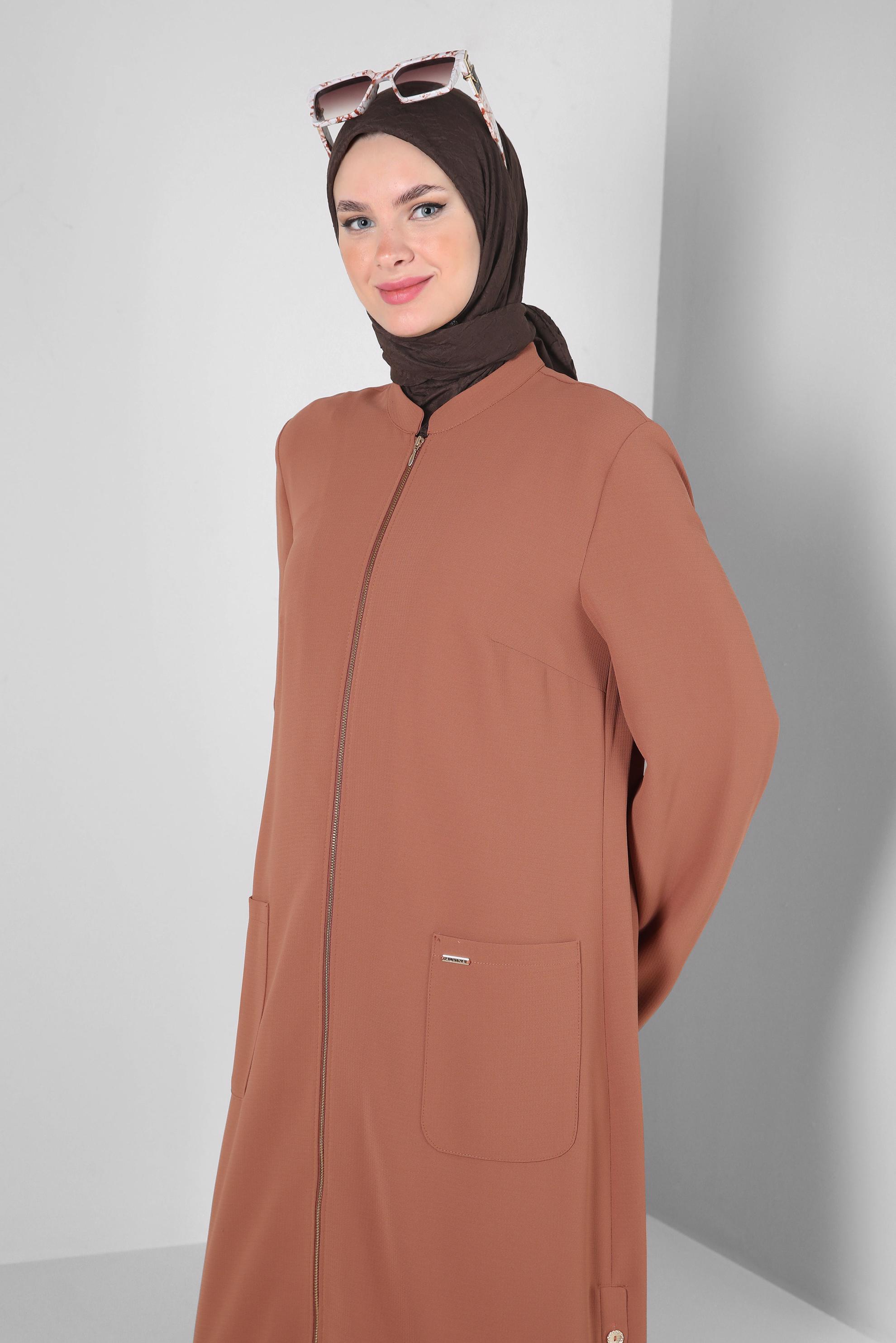 Tesettür giyim KAHVE ALVİNA KRAŞ EŞARP 8233