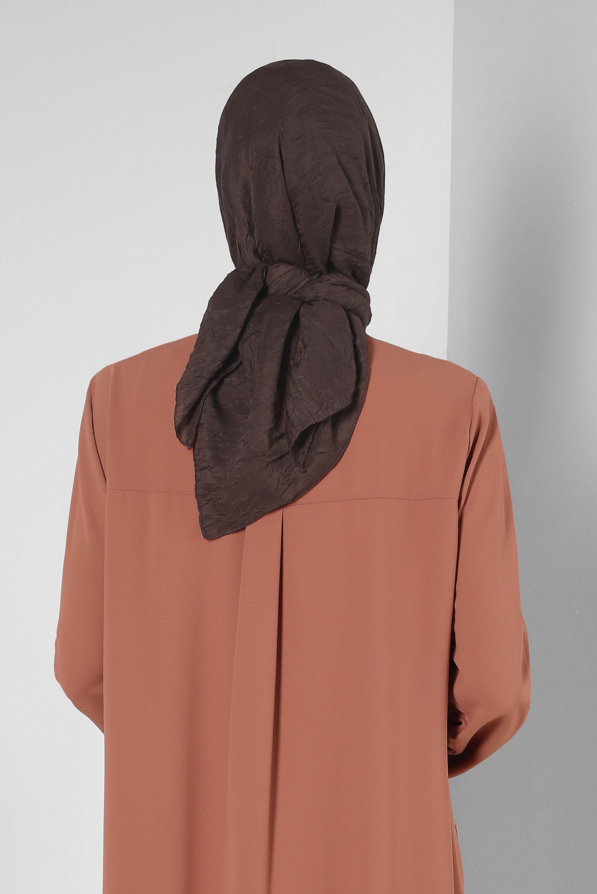 Tesettür giyim KAHVE ALVİNA KRAŞ EŞARP 8233