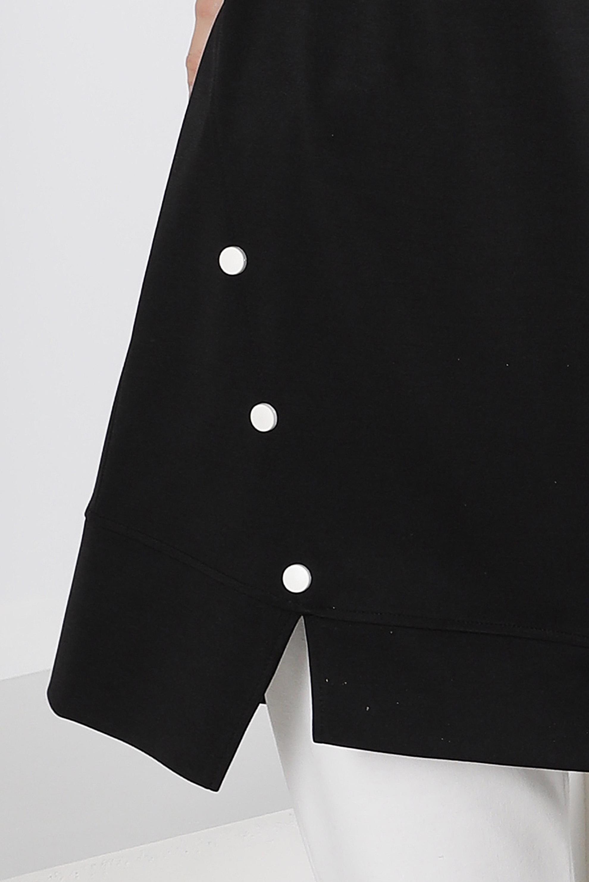 Tesettür giyim SİYAH YAZI BASKILI DÜĞME DETAYLI EŞOFMAN TUNİK 43348