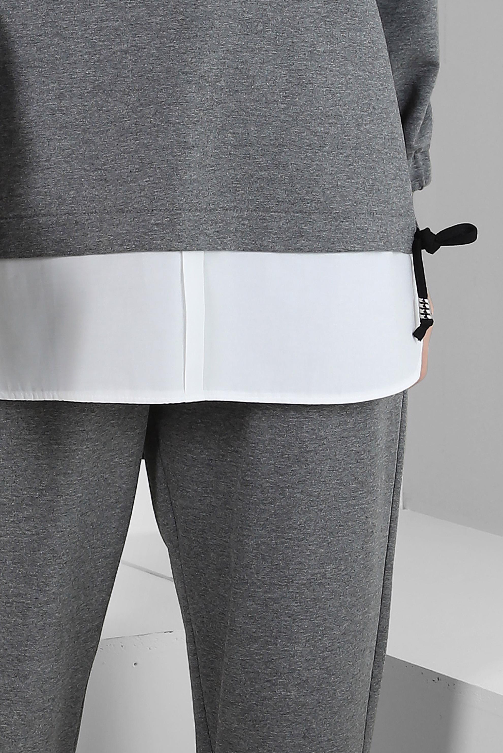 Tesettür giyim GRİ YAZI BASKILI GARNİLİ PANTOLONLU EŞOFMAN TAKIM 43351