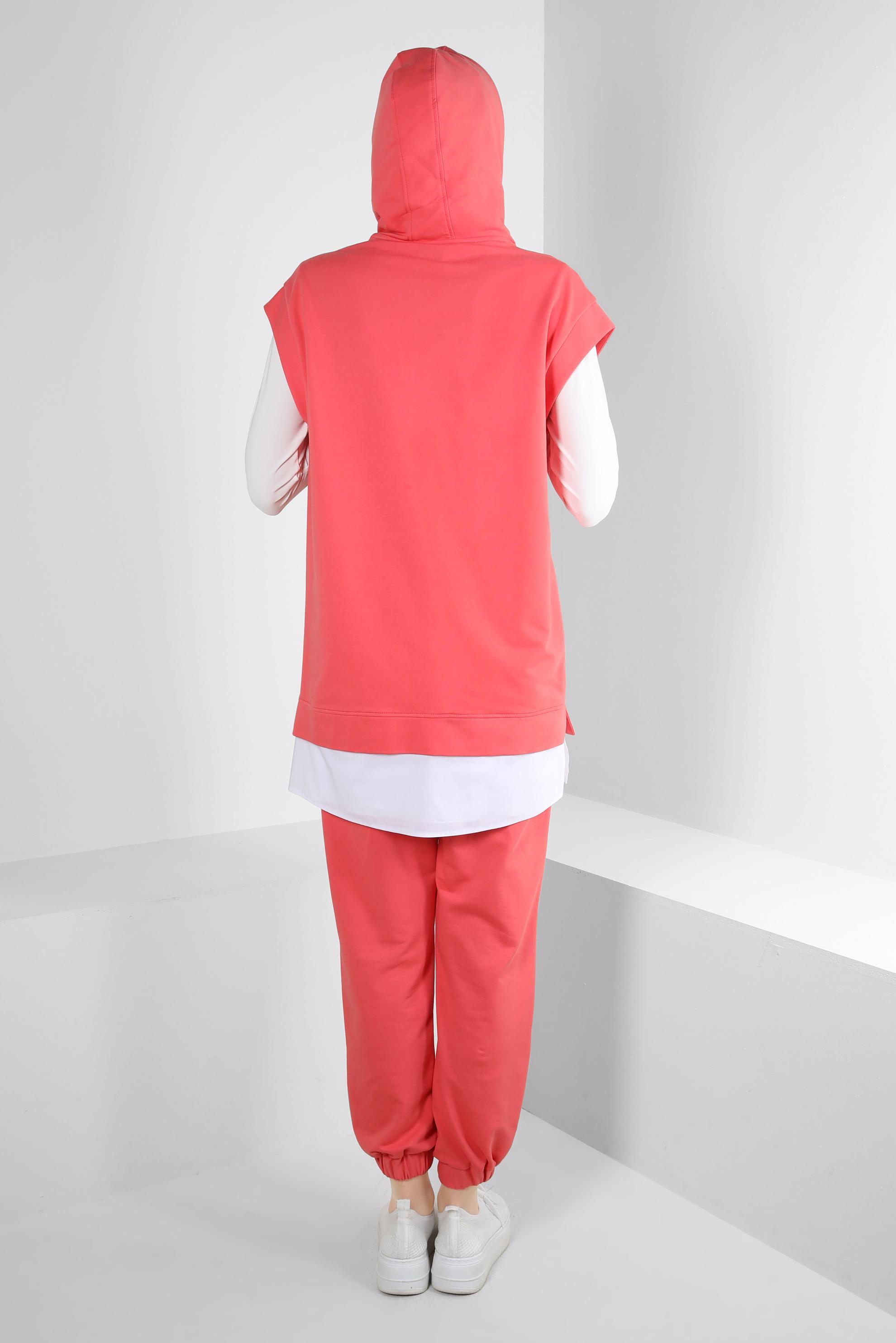 Vêtements hijab CORAIL SURVÊTEMENT 2 PIÈCES IMPRIMÉ À CAPUCHE AVEC PANTALON 43552