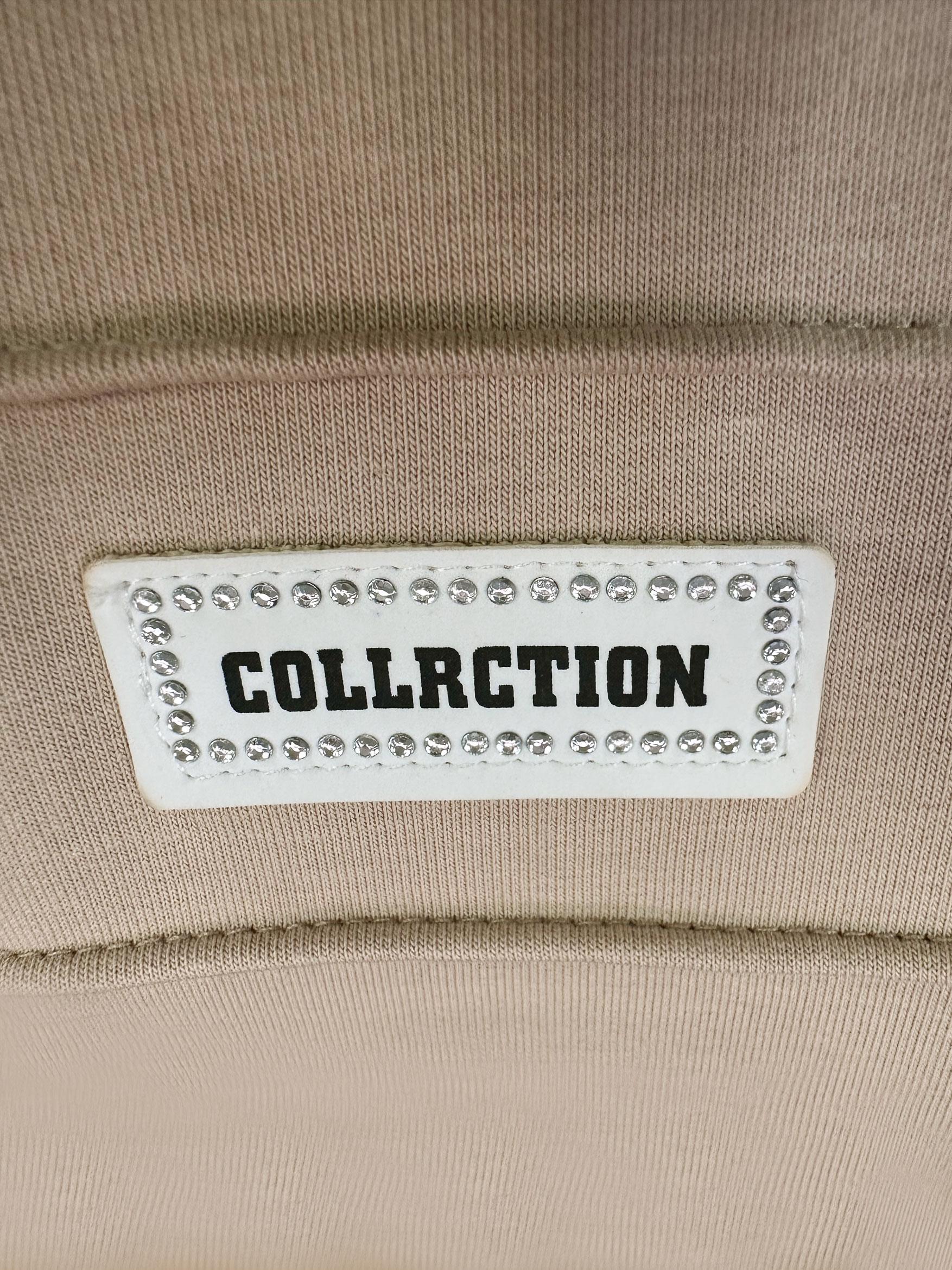 Tesettür giyim BEJ ZİNCİR DETAYLI YANI YIRTMAÇLI İKİLİ EŞOFMAN TAKIM 43553