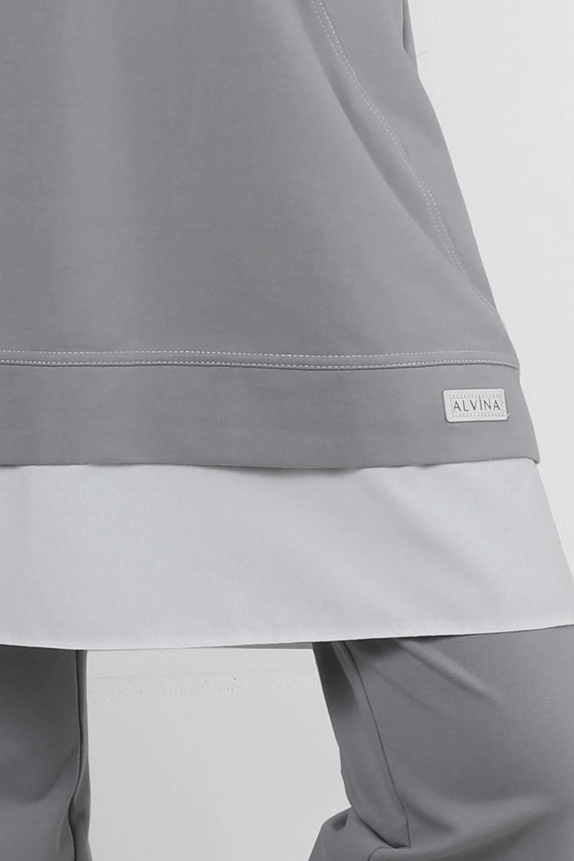 Tesettür giyim GRİ KAPÜŞONLU ZİNCİR DETAYLI İKİLİ PANTOLONLU EŞOFMAN TAKIMI 43594