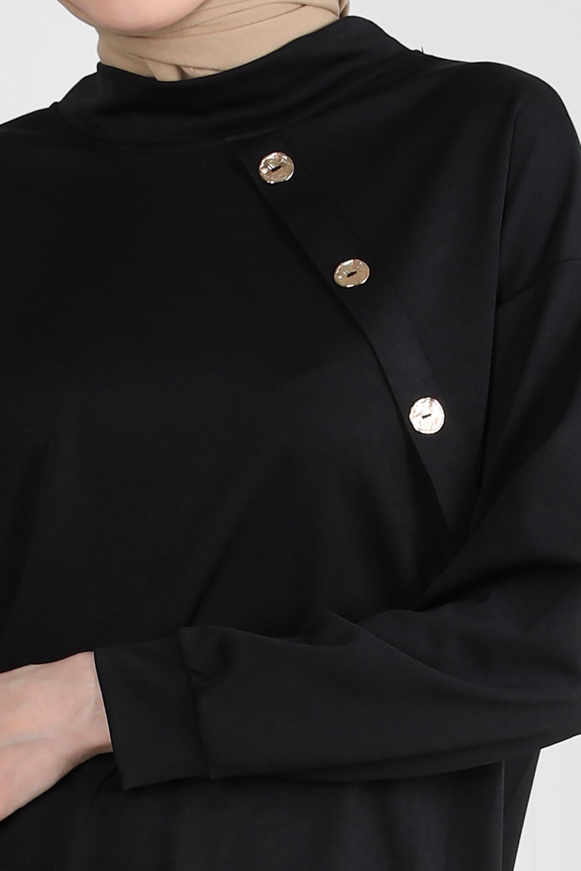 Tesettür giyim SİYAH İSPANYOL PAÇA İKİLİ EŞOFMAN TAKIM 43661