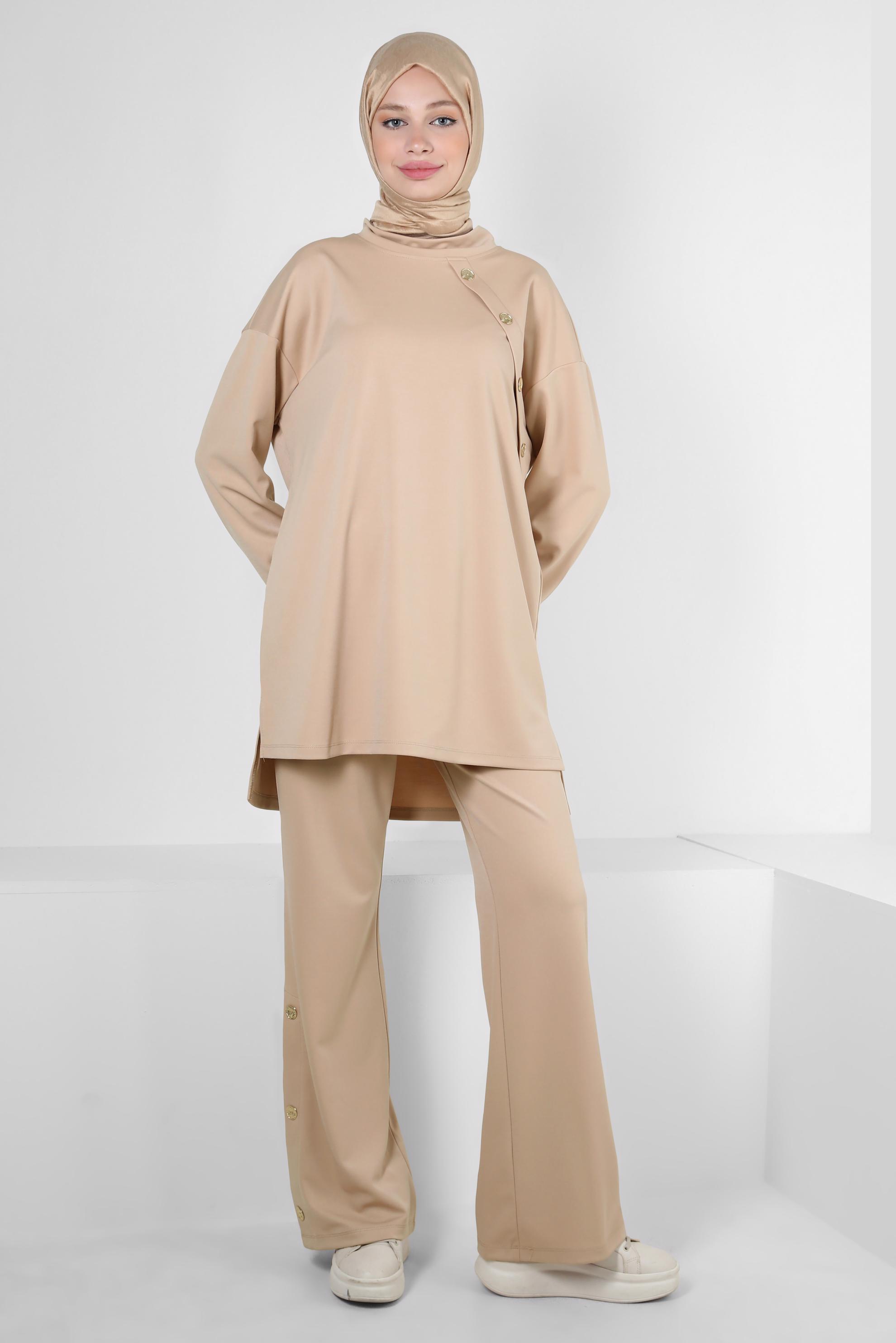 Vêtements hijab BEIGE SURVÊTEMENT AVEC PANTALON 43661